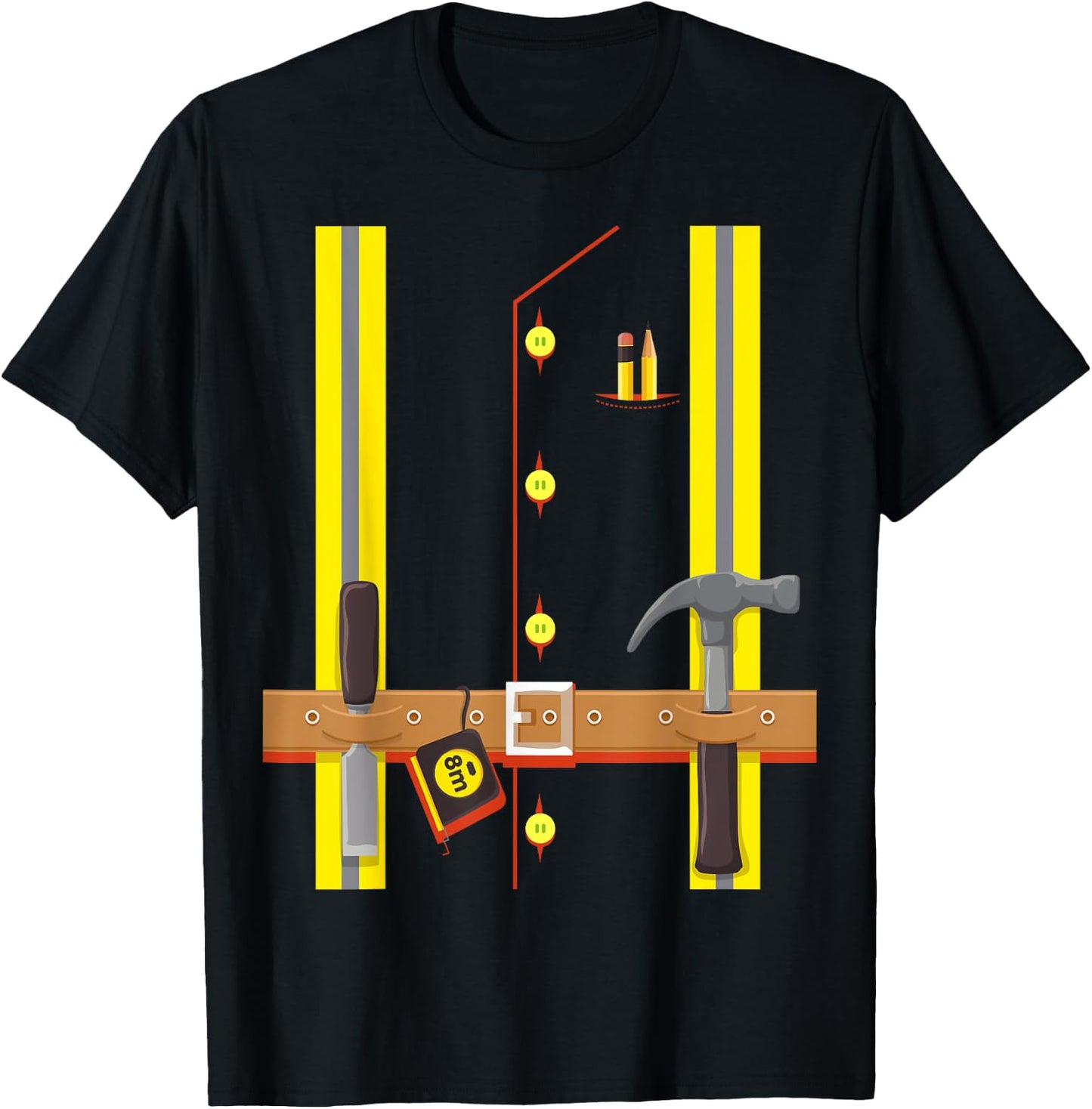 Construction Worker Costume for Boys Kids Halloween Builder T-Shirt - T-Shirt | Black