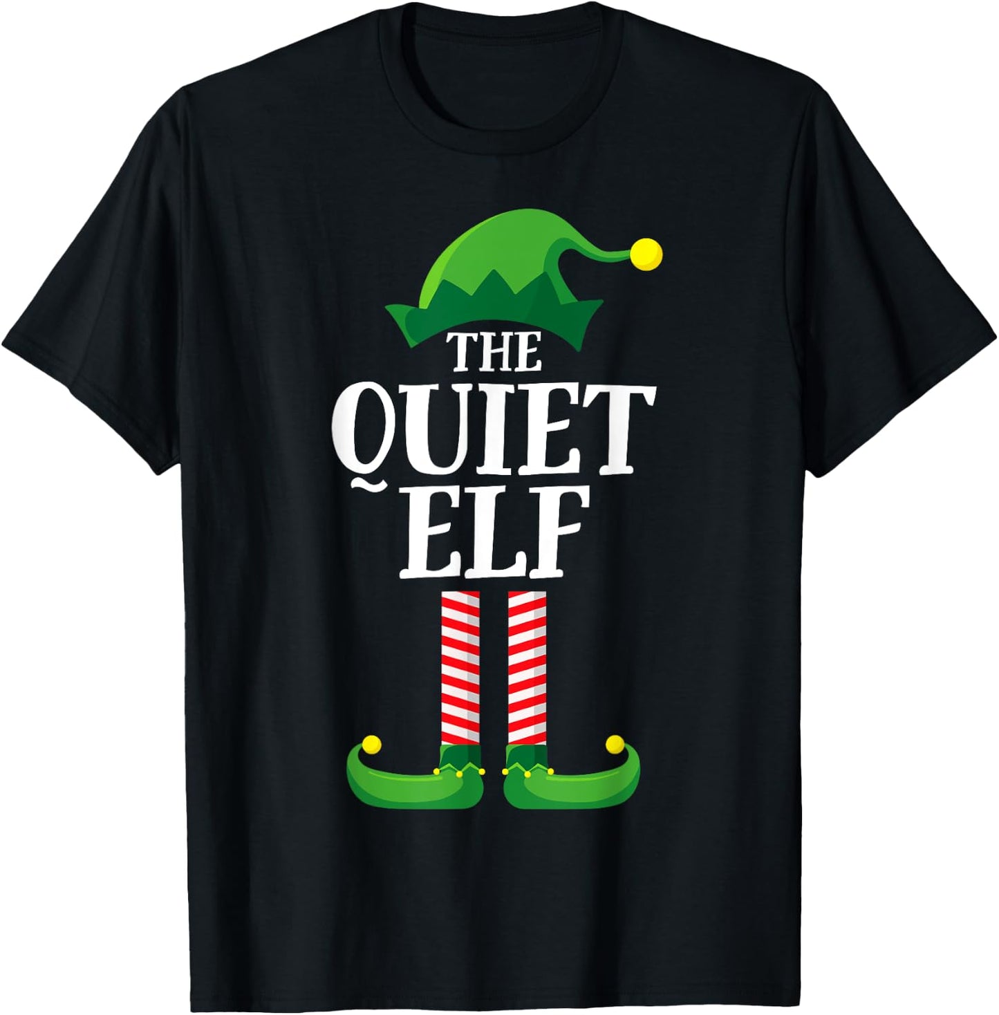 Quiet Elf Matching Family Group Christmas Party Pyjamas T-Shirt - T-Shirt | Black