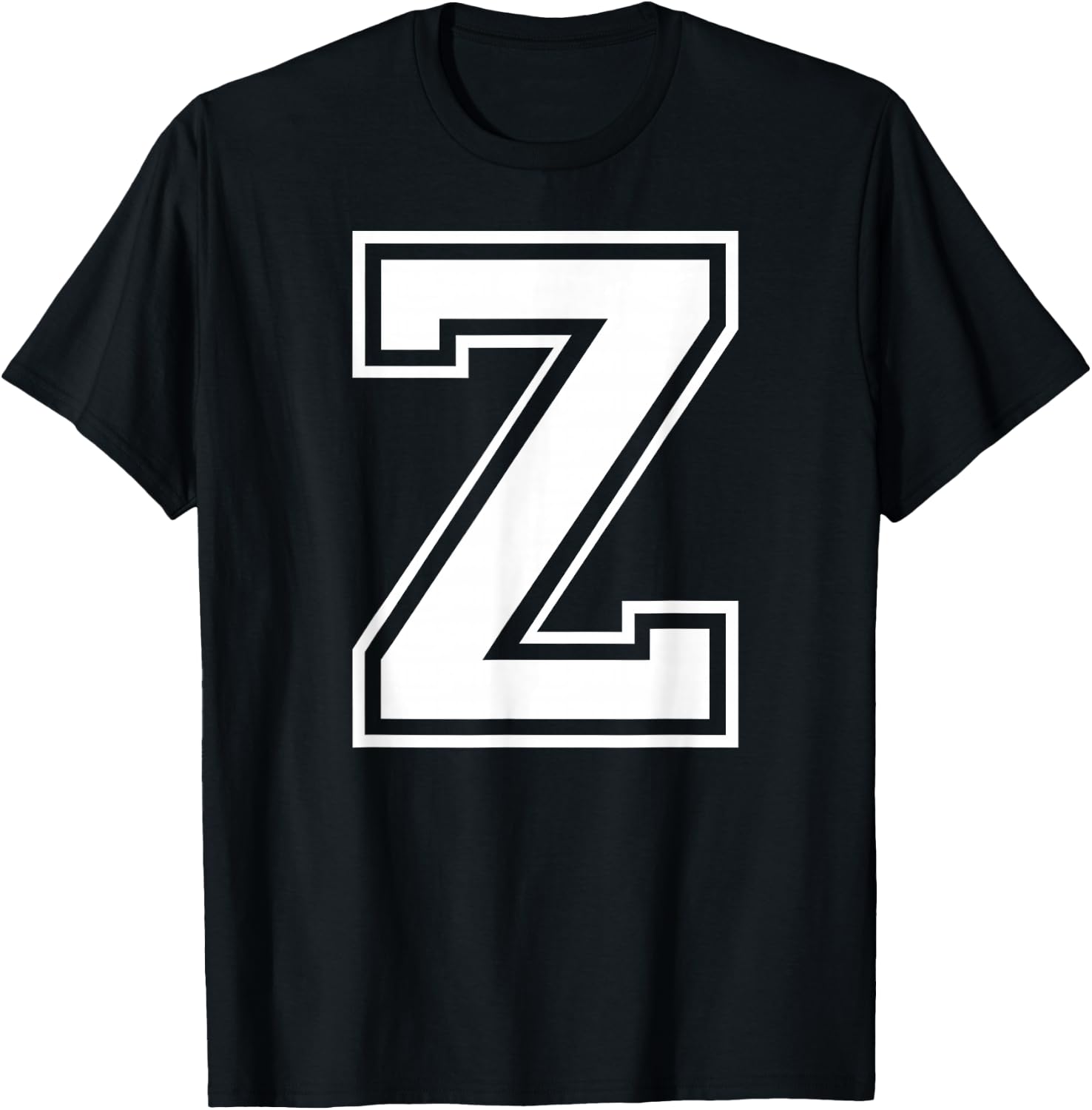 Letter Z Capital Alphabet College Varsity Monogram Club T-Shirt - T-Shirt | Black