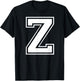 Letter Z Capital Alphabet College Varsity Monogram Club T-Shirt - T-Shirt | Black