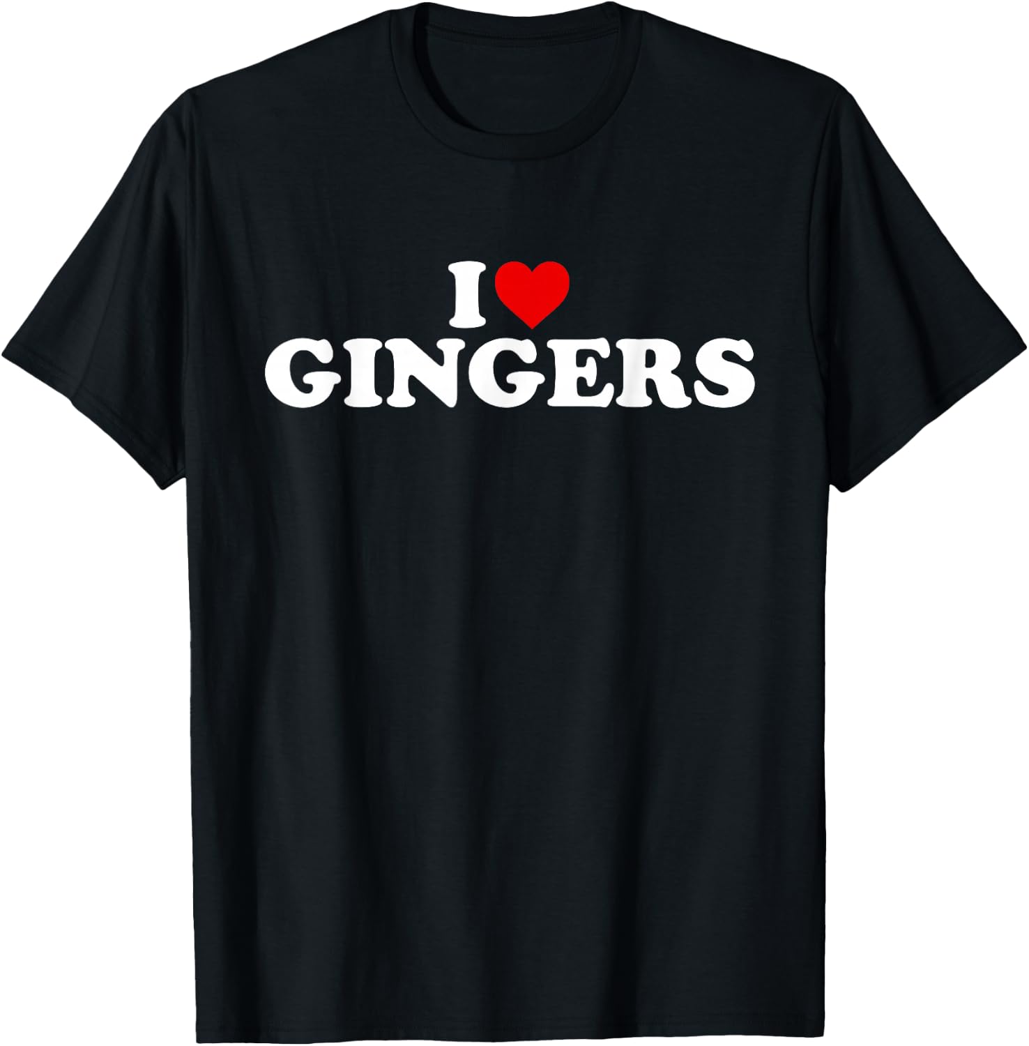 I Love Gingers - Heart T-Shirt - T-Shirt | Black