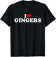 I Love Gingers - Heart T-Shirt - T-Shirt | Black