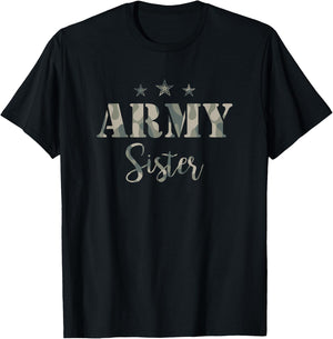 Proud Army Sister - Camouflage Shirt Army Sister T-Shirt - T-Shirt | Black