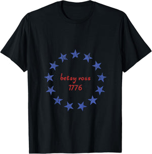 Kids Betsy Ross 1776 flag For Kids 13 colonies Patriot Costume T-Shirt - T-Shirt | Black