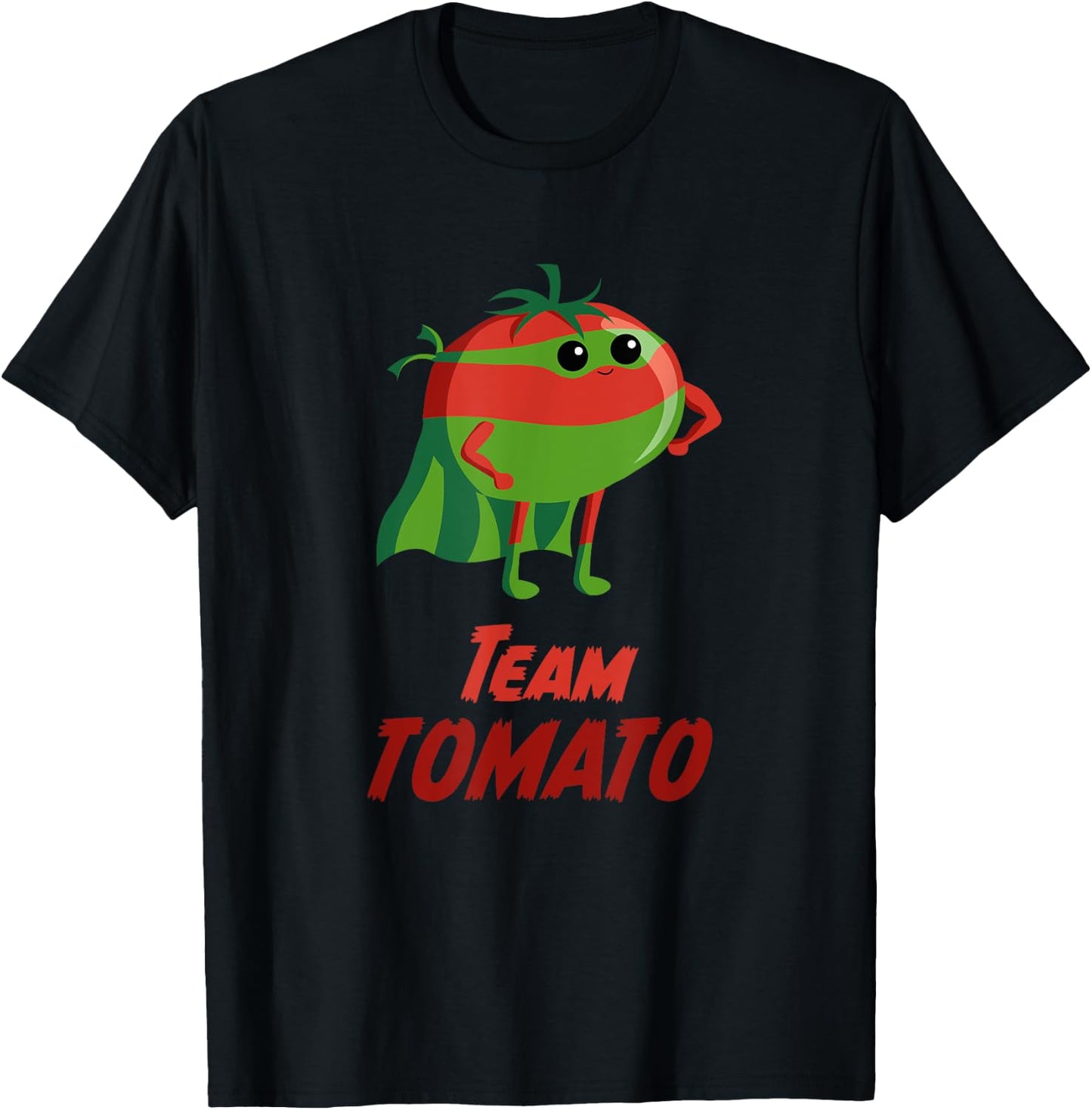 Team Tomato | Super hero for vegans vegetarians and gardener T-Shirt - T-Shirt | Black
