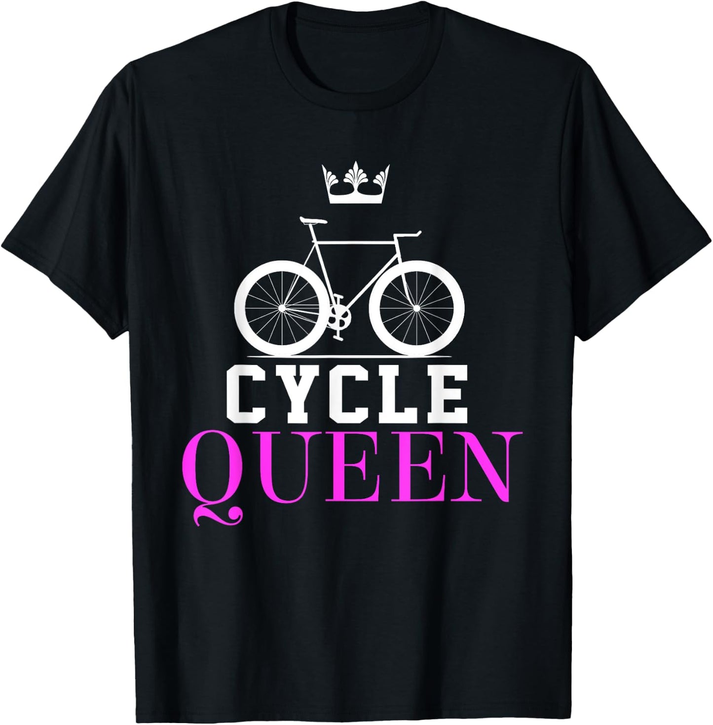 Cute Cycling Cycle Queen Women's Bicycle T Shirt T-Shirt - T-Shirt | Black