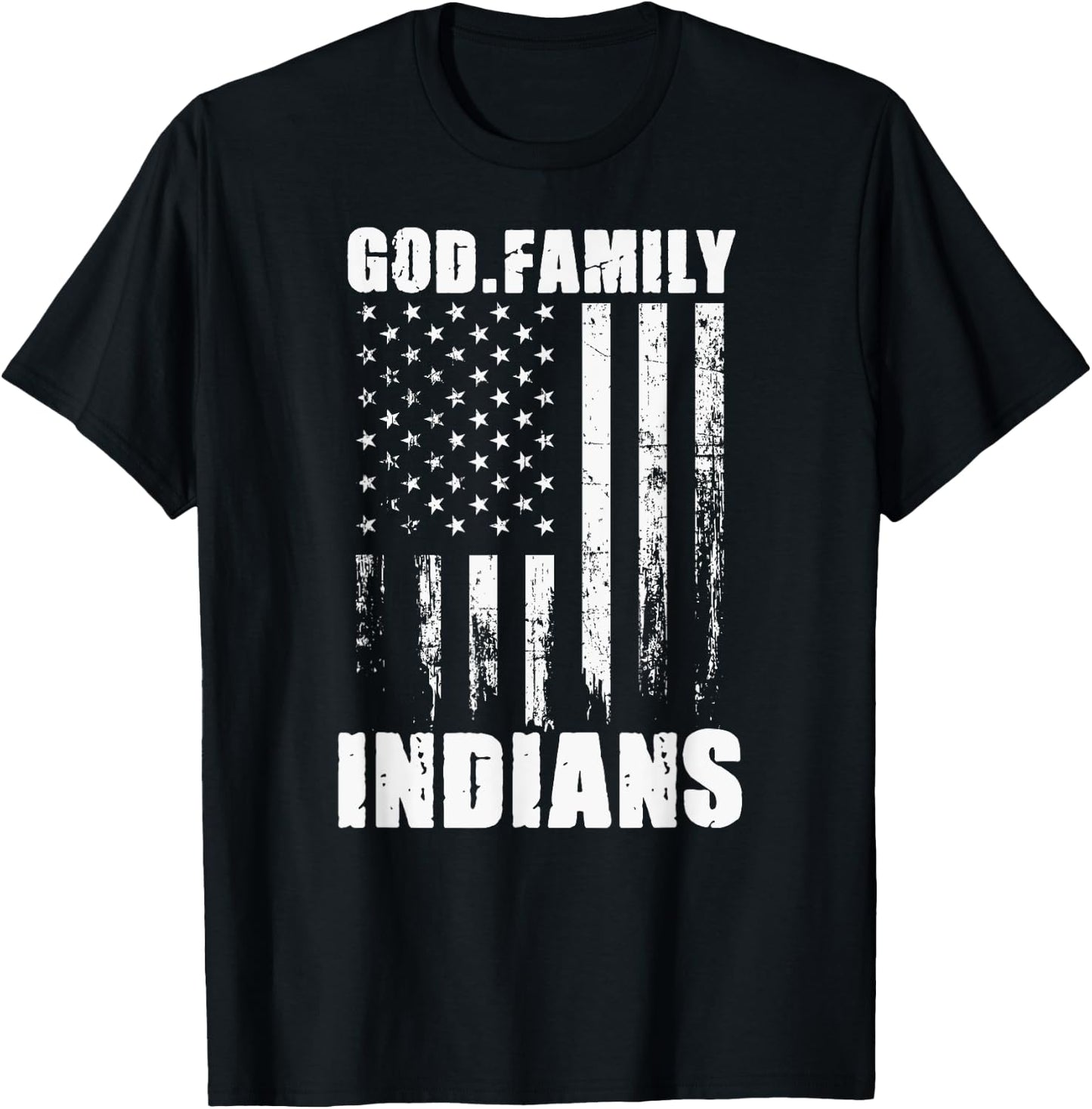 Venice Indians God. Family. Vintage USA Flag T-Shirt - T-Shirt | Black