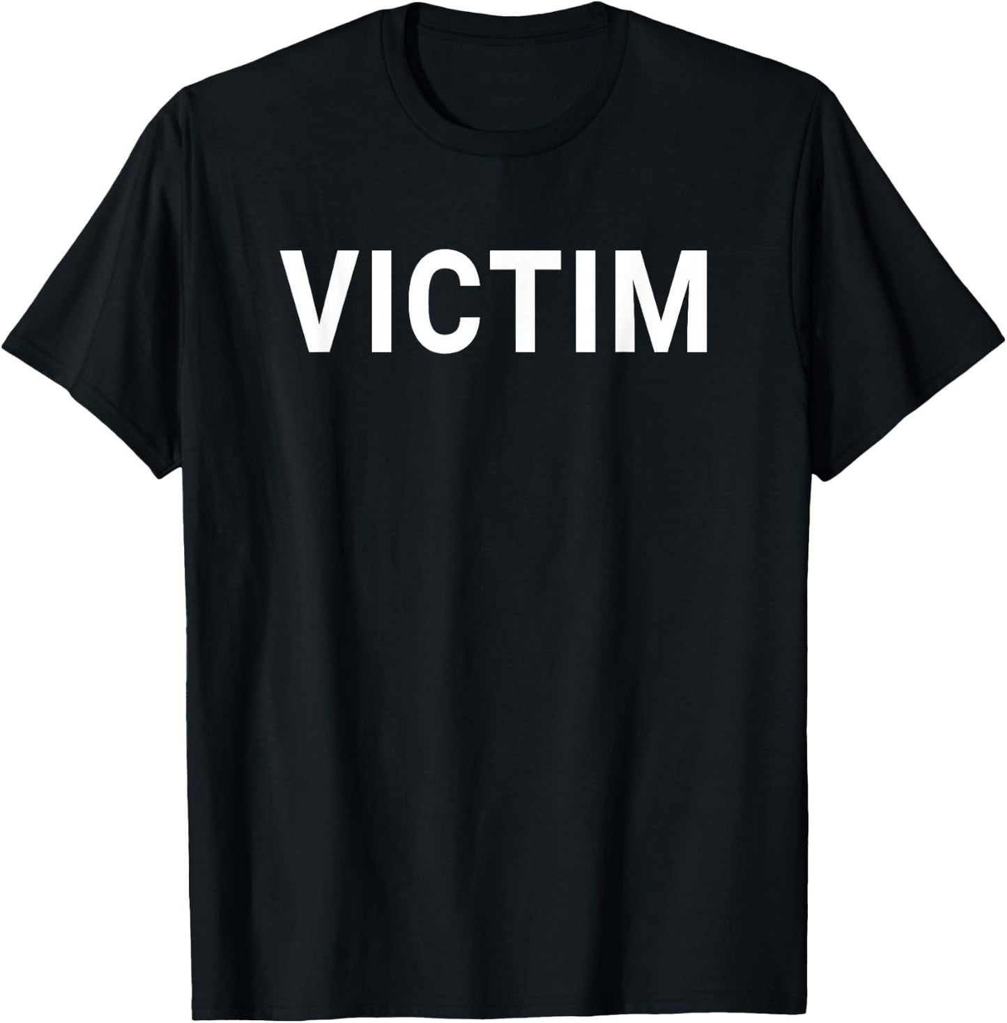 Victim Black Classic Letter Print - Men's Small T-Shirt - T-Shirt | Black