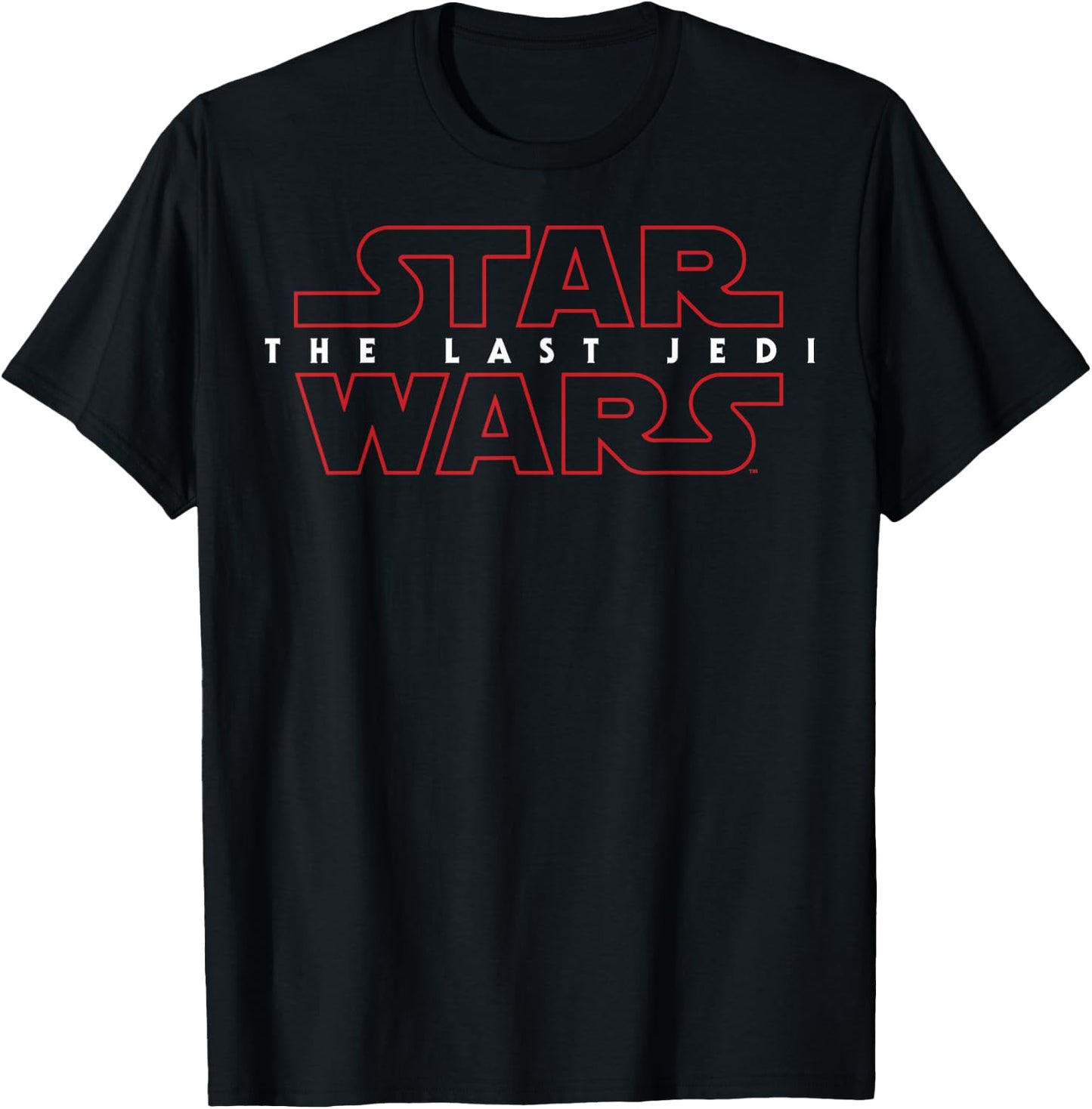 Star Wars Last Jedi Red Outline Logo Graphic T-Shirt - T-Shirt | Black