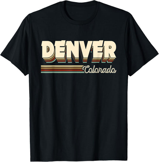 Retro City Denver Colorado Gifts Souvenirs Men Women Kids T-Shirt - T-Shirt | Black