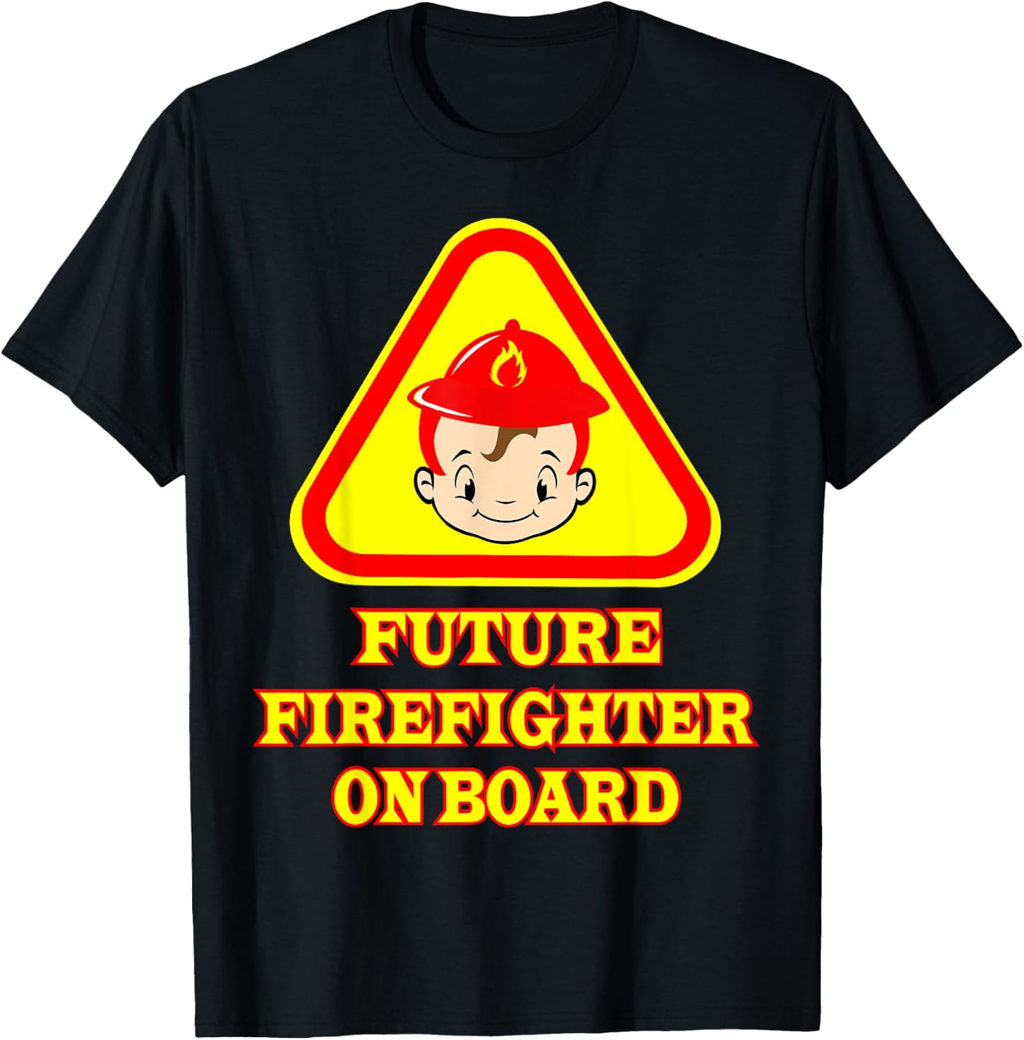 Future Firefighter On Board Pregnancy Announcement Fireman T-Shirt - T-Shirt | Black