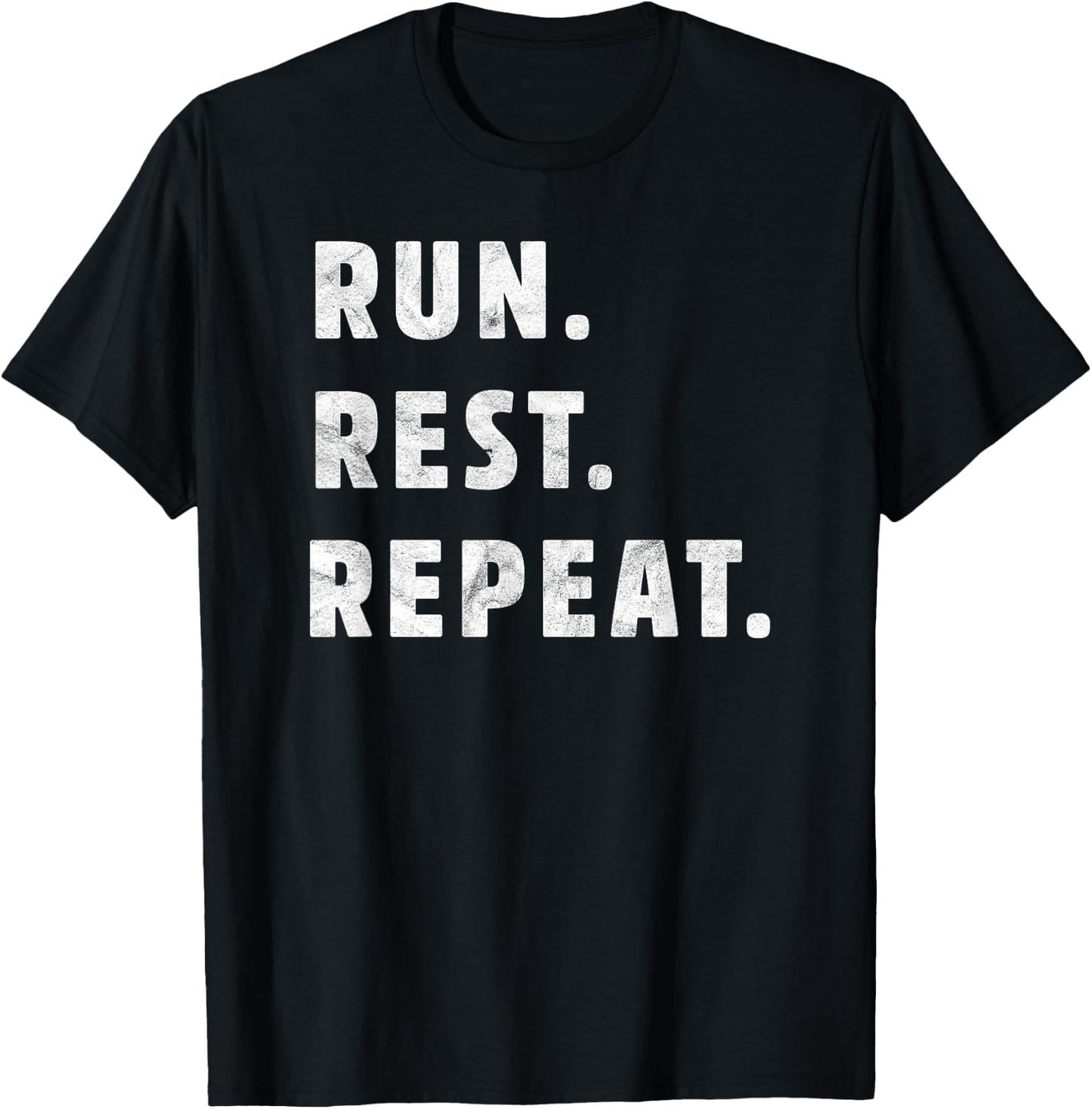 Stylish Run Rest Repeat Running T-Shirt - T-Shirt | Black