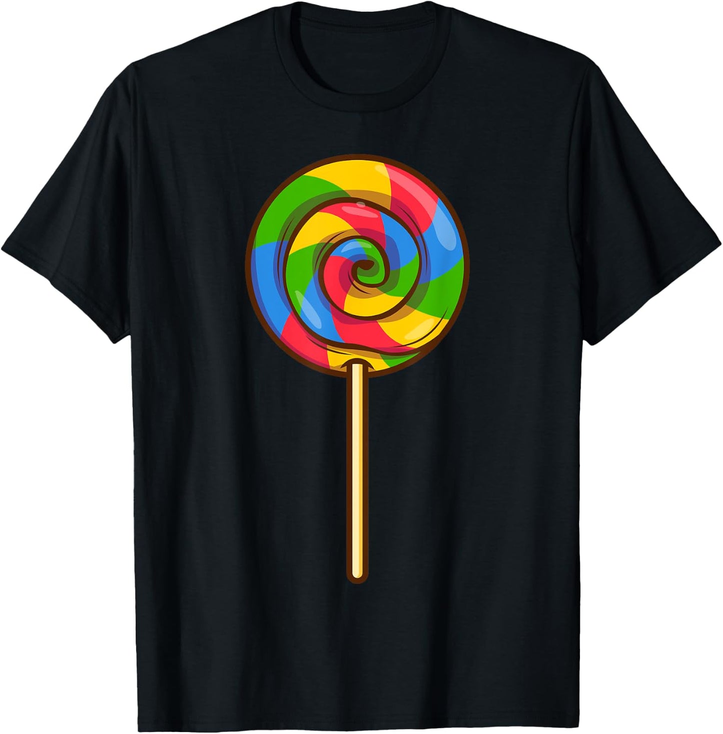 Lollipop Rainbow Sucker Candy Halloween Costume Lazy Gift T-Shirt - T-Shirt | Black