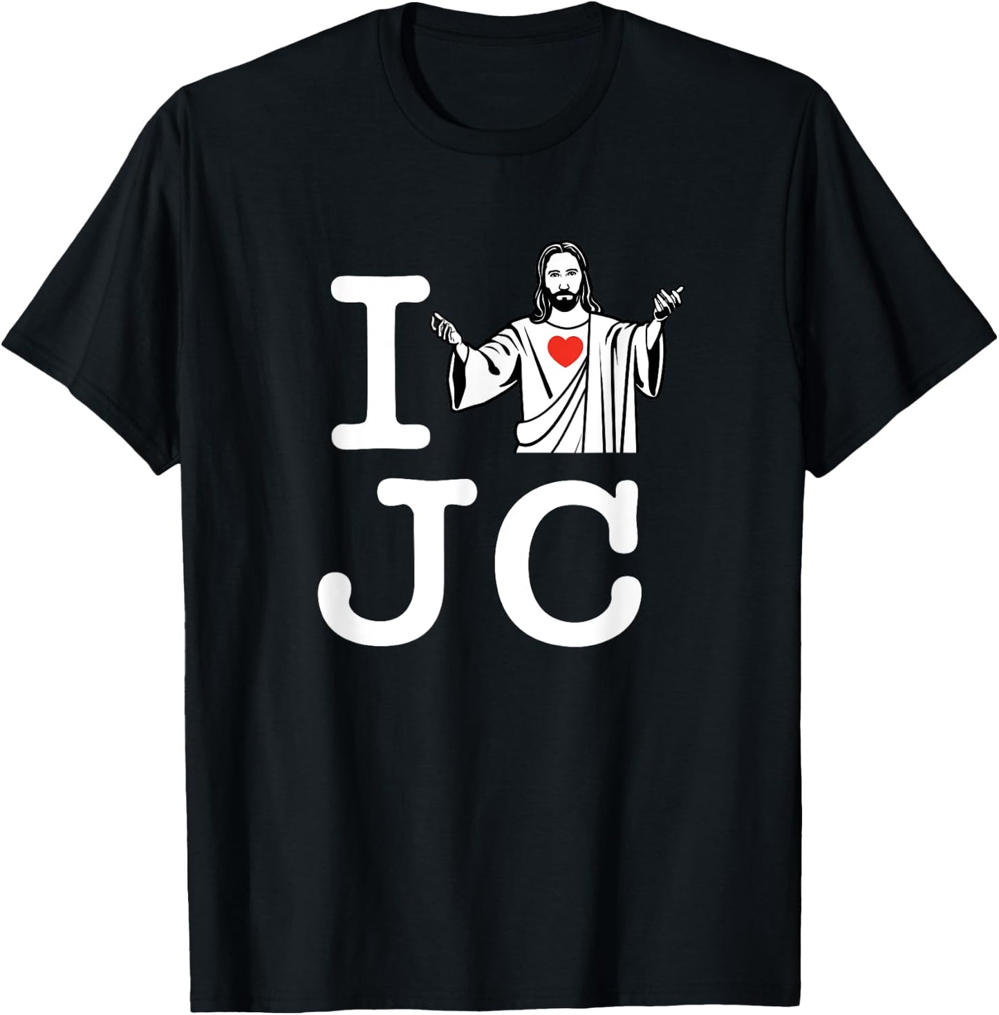 I Love JC White, Jesus Christ Shirt T-Shirt - T-Shirt | Black