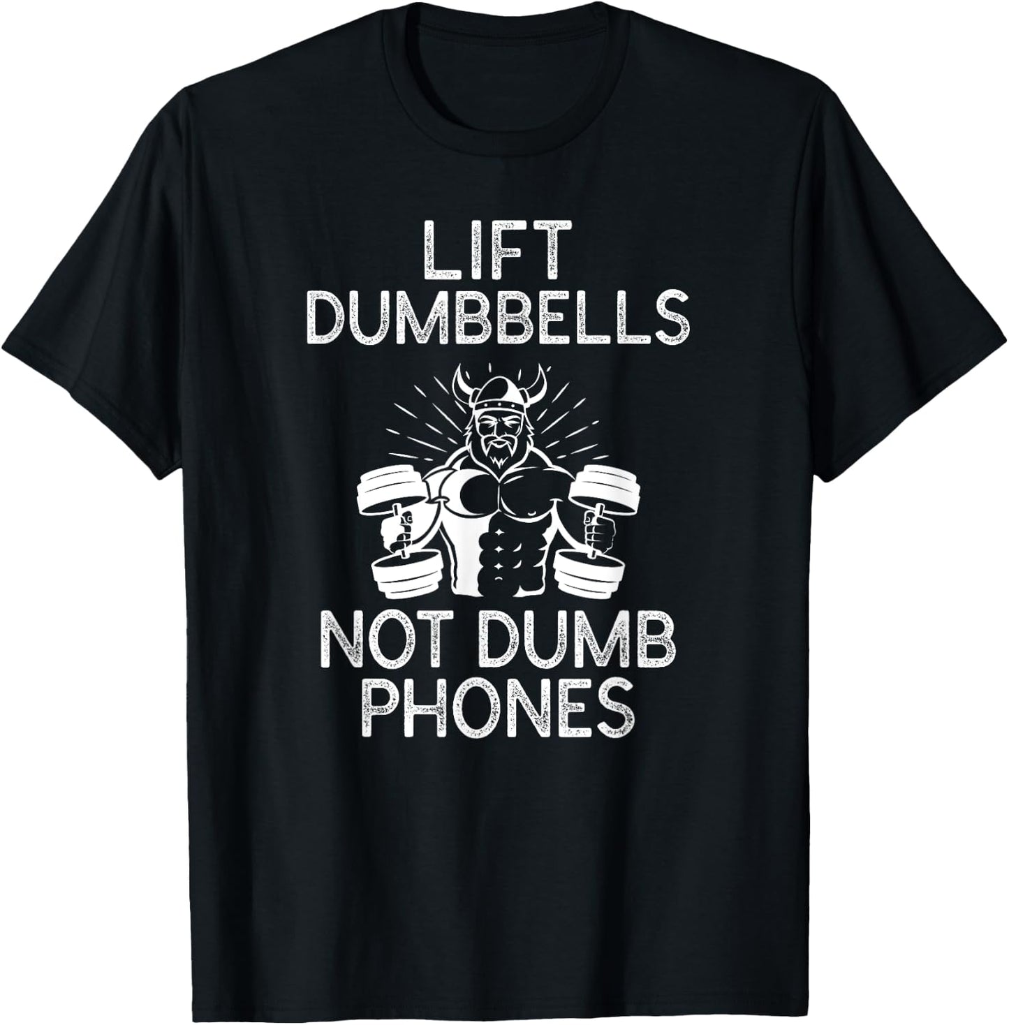 The Gym Rules: Lift Dumbbells Not Dumb Phones workout T-Shirt - T-Shirt | Black