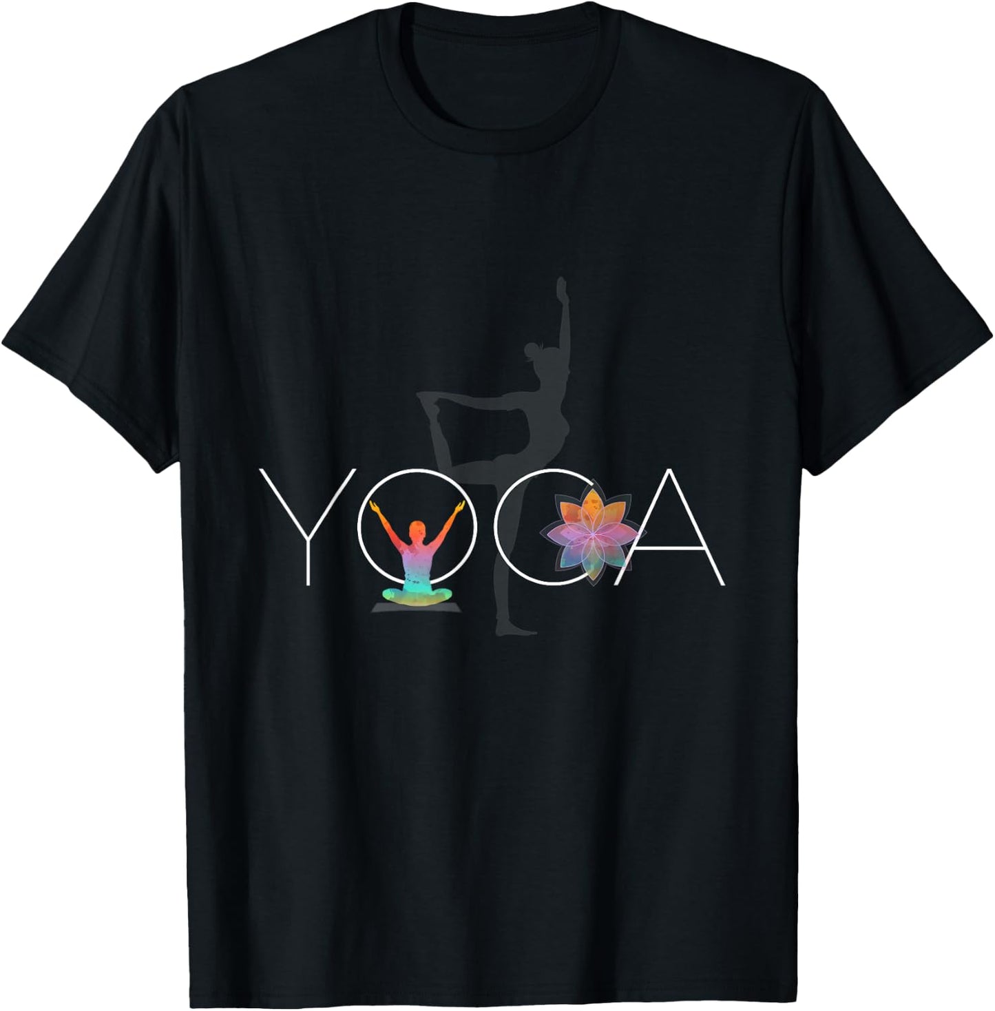 Yoga Meditation and Lotus Flower Relaxing Yogis T-Shirt - T-Shirt | Black