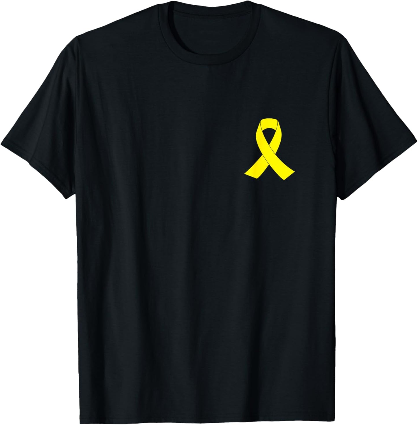 Yellow Ribbon Sarcoma Bone Cancer Awareness T-Shirt - T-Shirt | Black