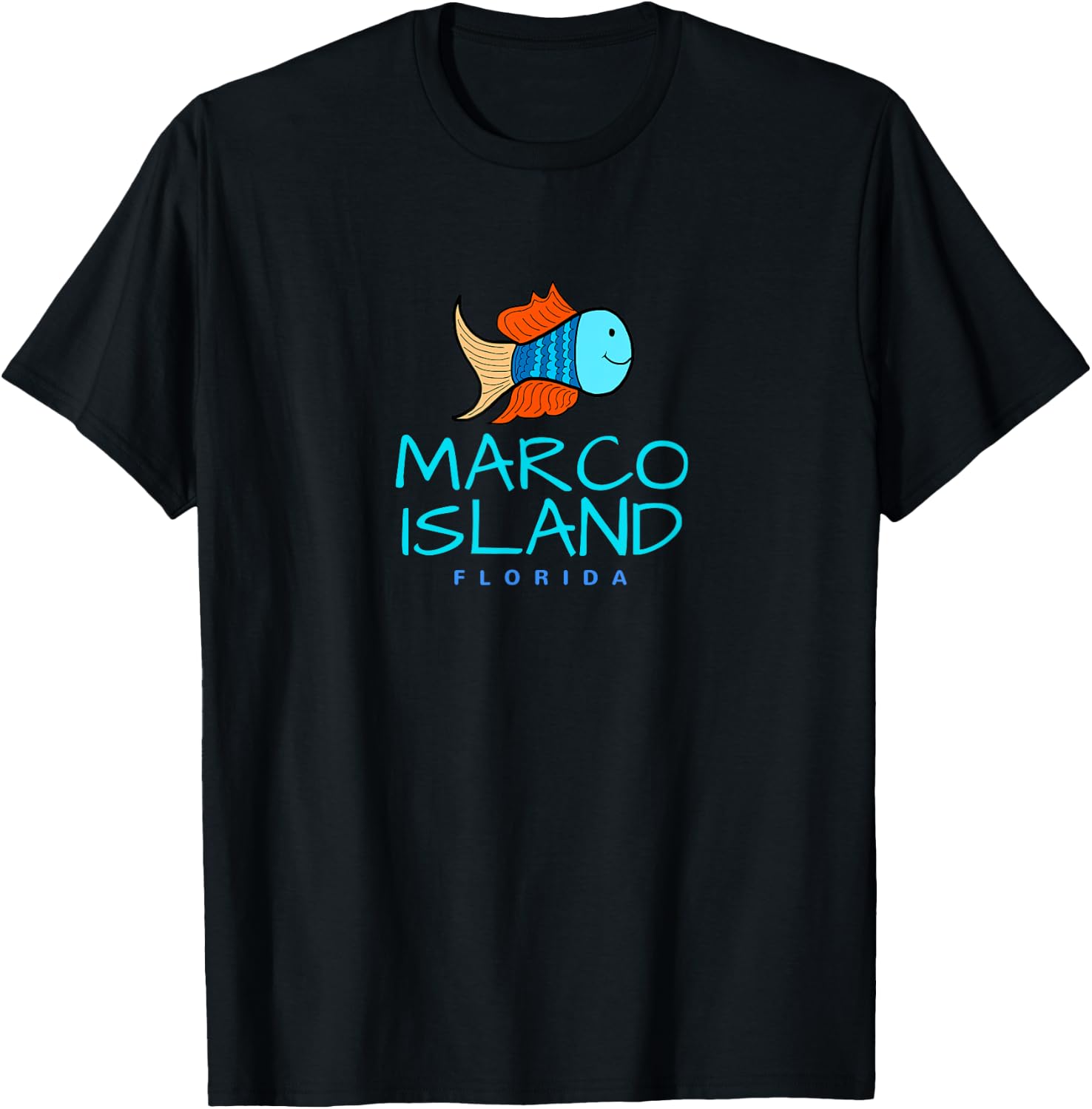 Marco Island FL , Florida Fun Fish T-Shirt - T-Shirt | Black