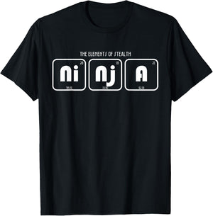 Ninja Graphic The Elements of Stealth - Ninja T-Shirt - T-Shirt | Black