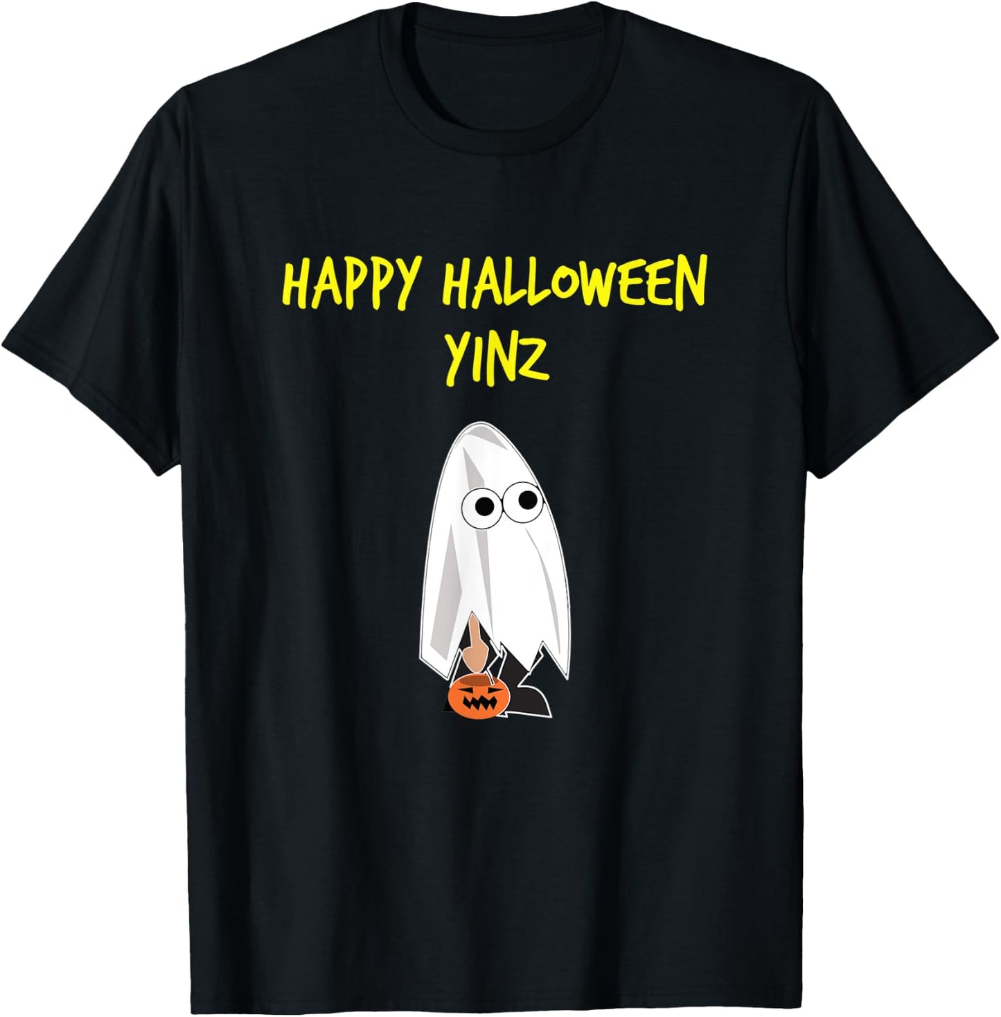 Happy Halloween Pittsburgh Yinz T-Shirt - T-Shirt | Black