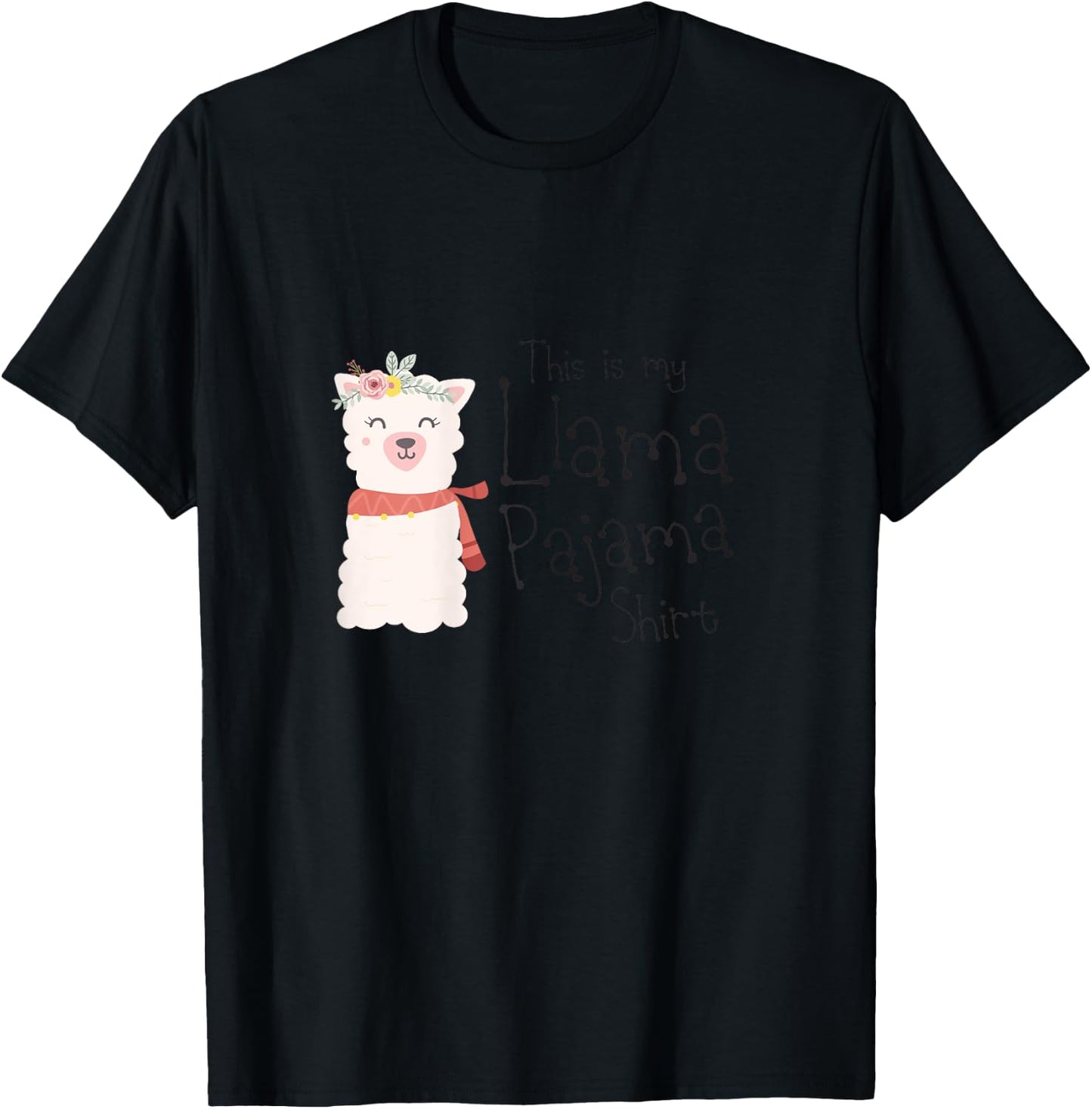 & Kids This Is My Llama Pajama Shirt Cute Alpaca Gift T-Shirt - T-Shirt | Black