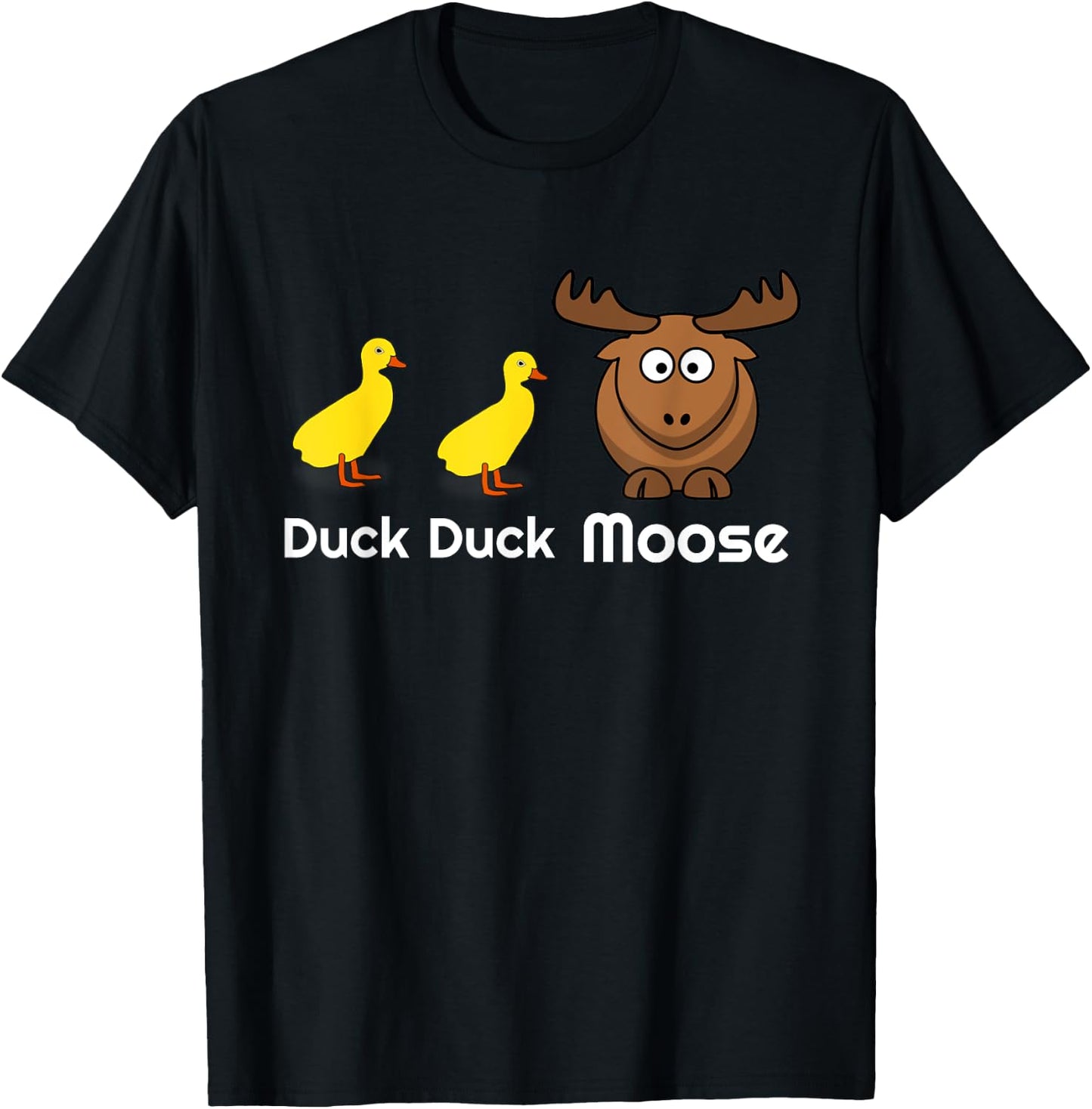 Duck Duck Moose Pun Hunting Animal Kids Toddlers Clothes T-Shirt - T-Shirt | Black