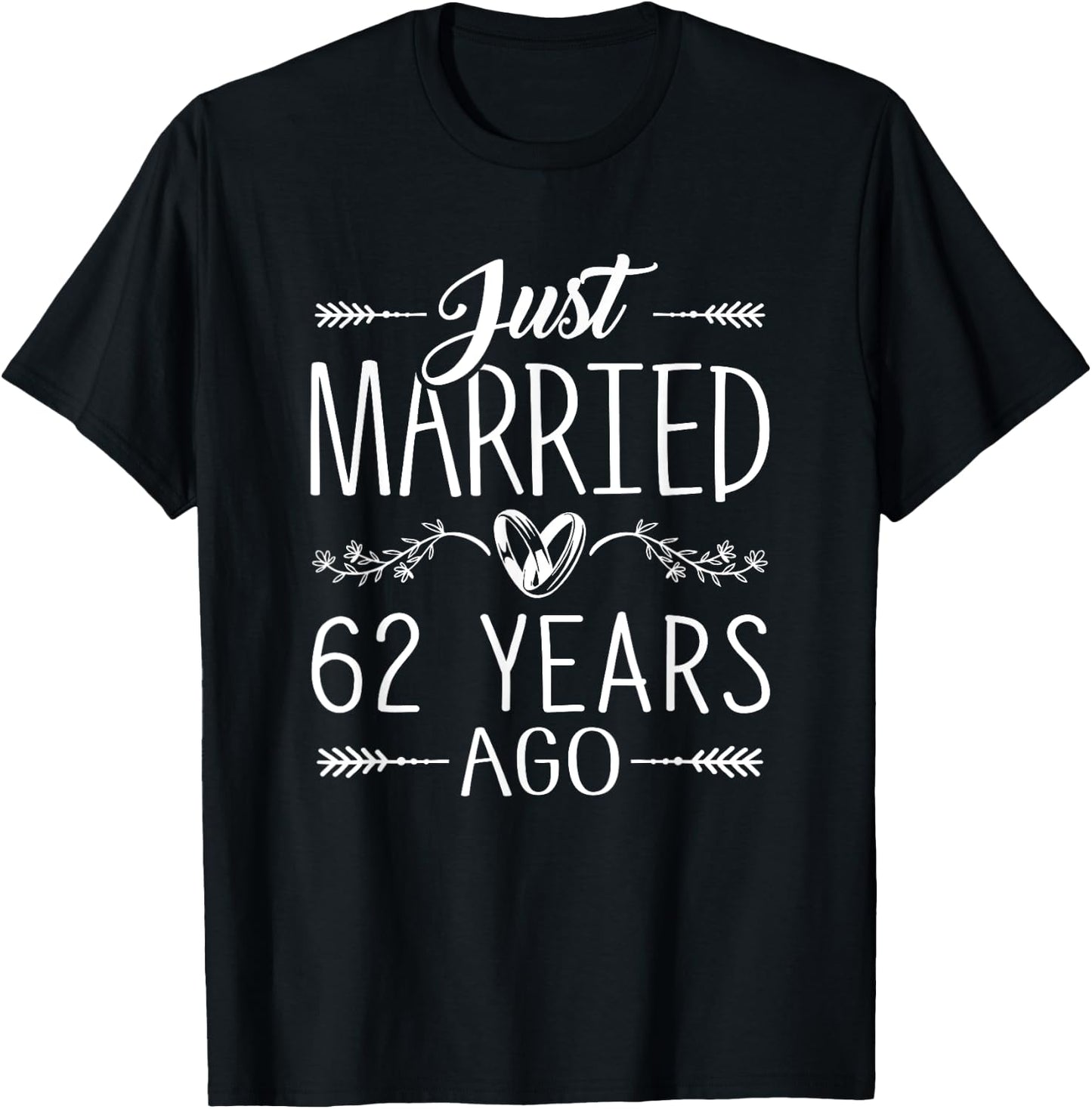 62 Year Anniversary Couples Parents 62nd Wedding Anniversary T-Shirt - T-Shirt | Black