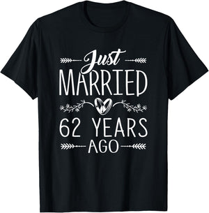 62 Year Anniversary Couples Parents 62nd Wedding Anniversary T-Shirt - T-Shirt | Black