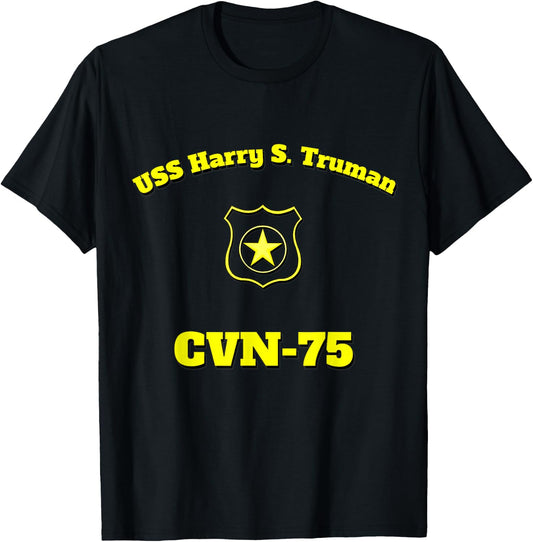 CVN-75 USS Harry S. Truman Aircraft Carrier MA Shirt T-Shirt - T-Shirt | Black