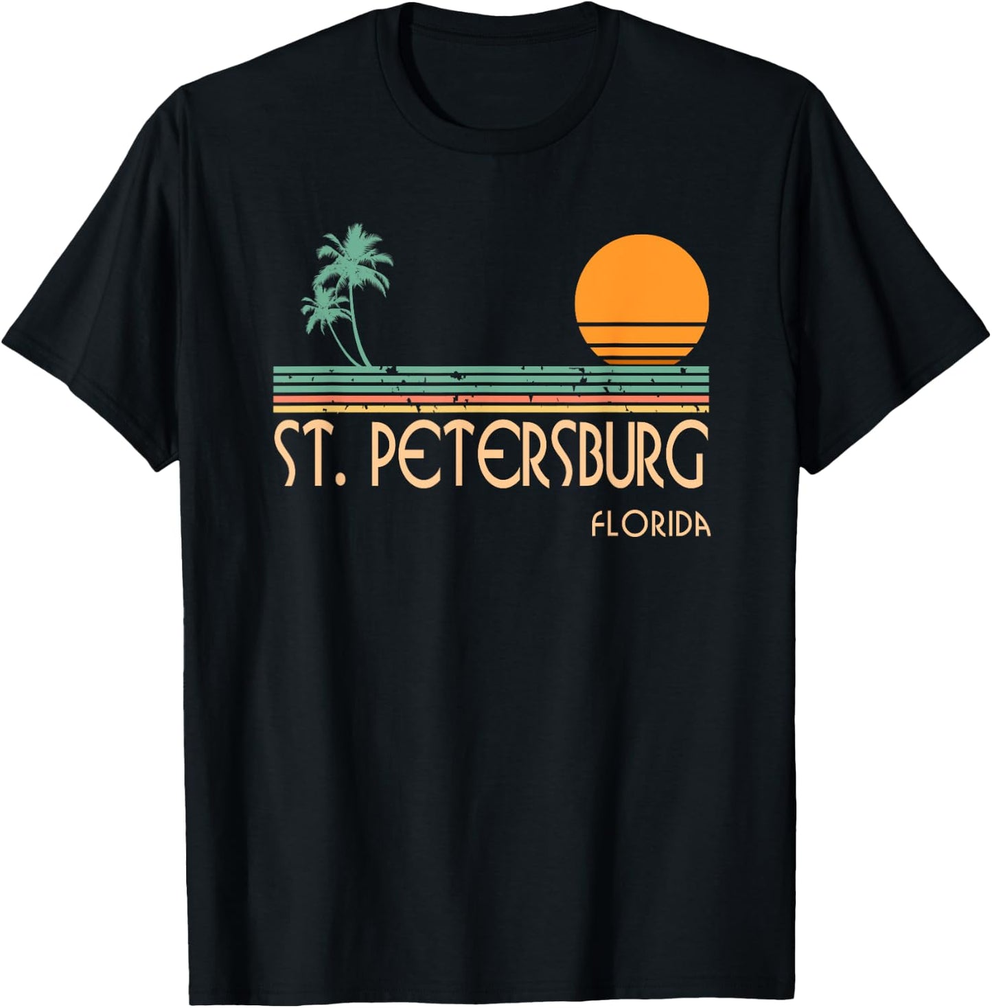 Vintage St Petersburg Florida T-Shirt - T-Shirt | Black