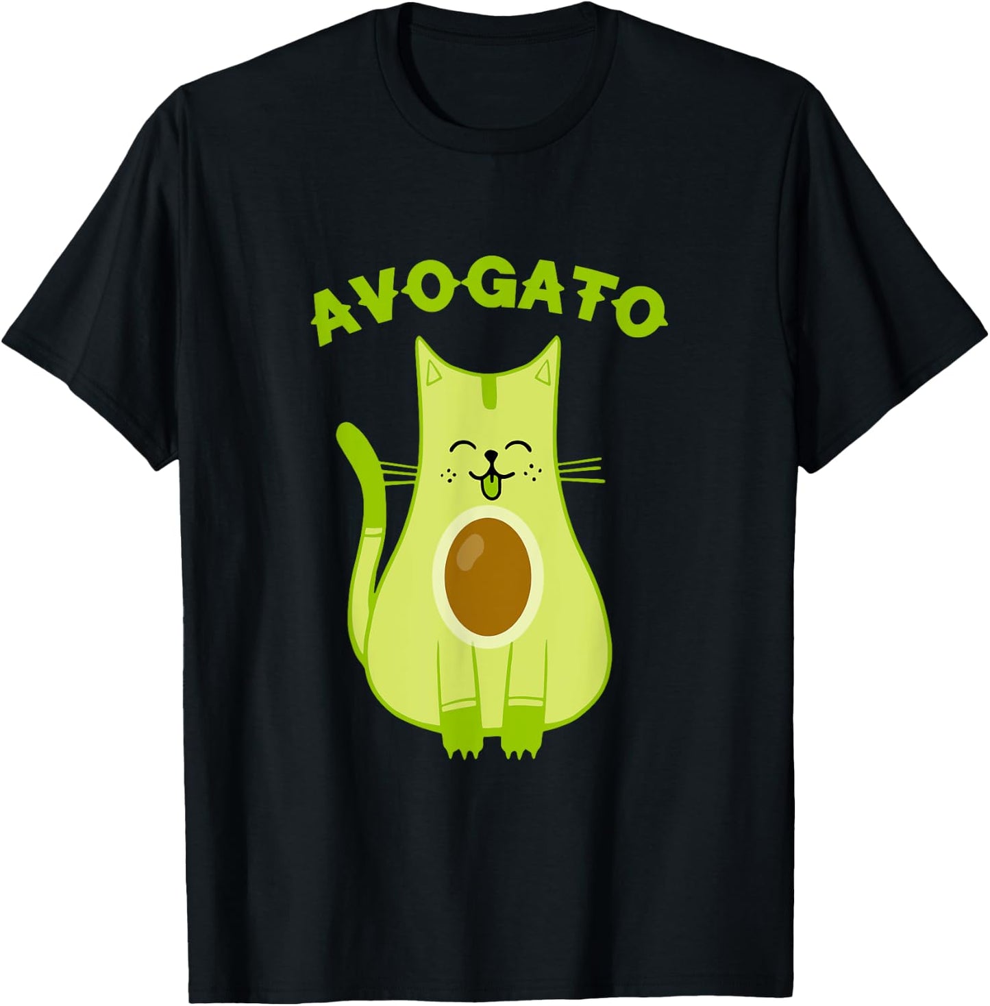 Avogato Funny Avo-Gato Cinco De Mayo Avocado Cat Pun Humor Women Kids T-Shirt - T-Shirt | Black