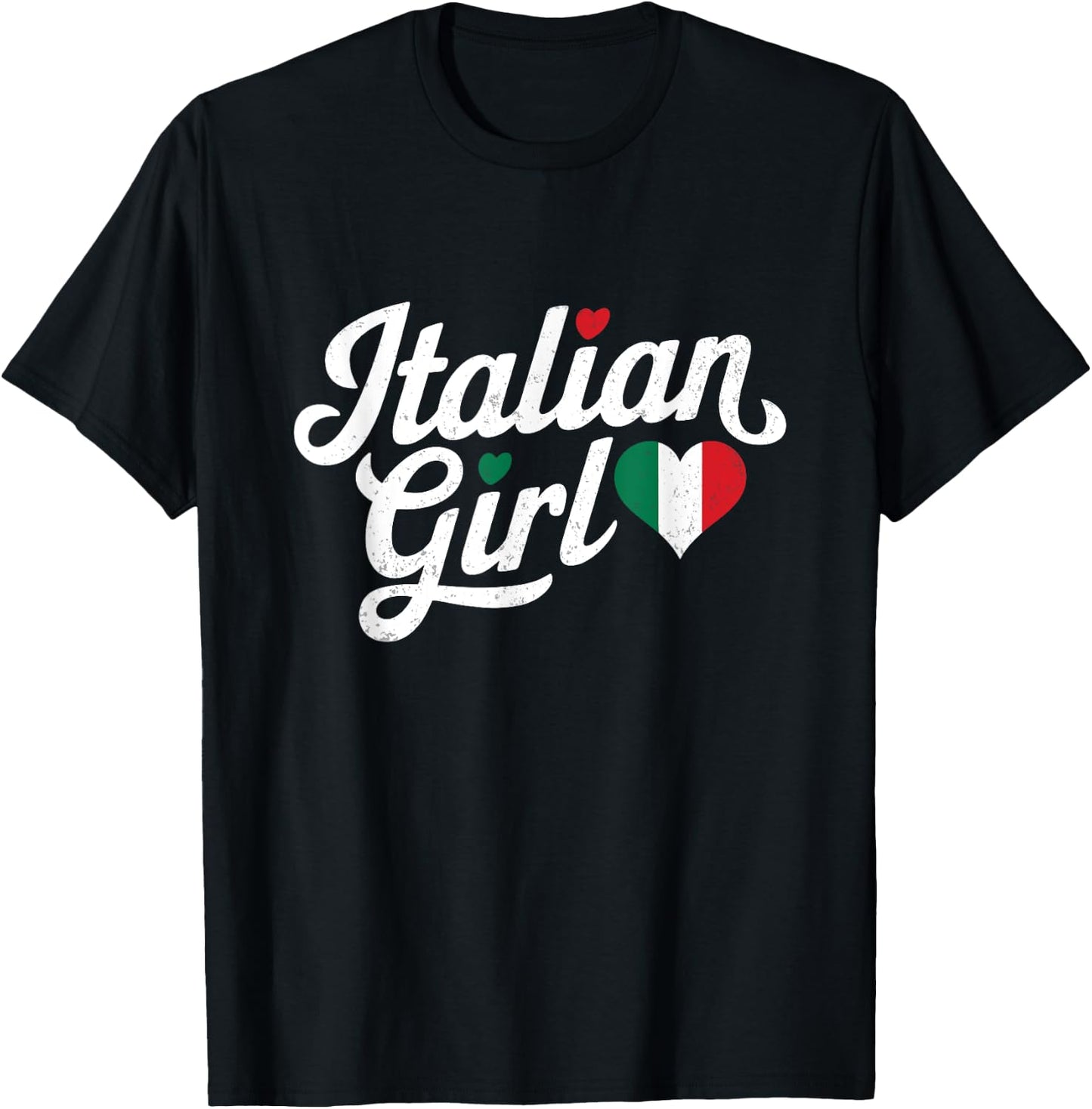 Italy Flag Culture italian Roots Cute Italian Girl italia T-Shirt - T-Shirt | Black