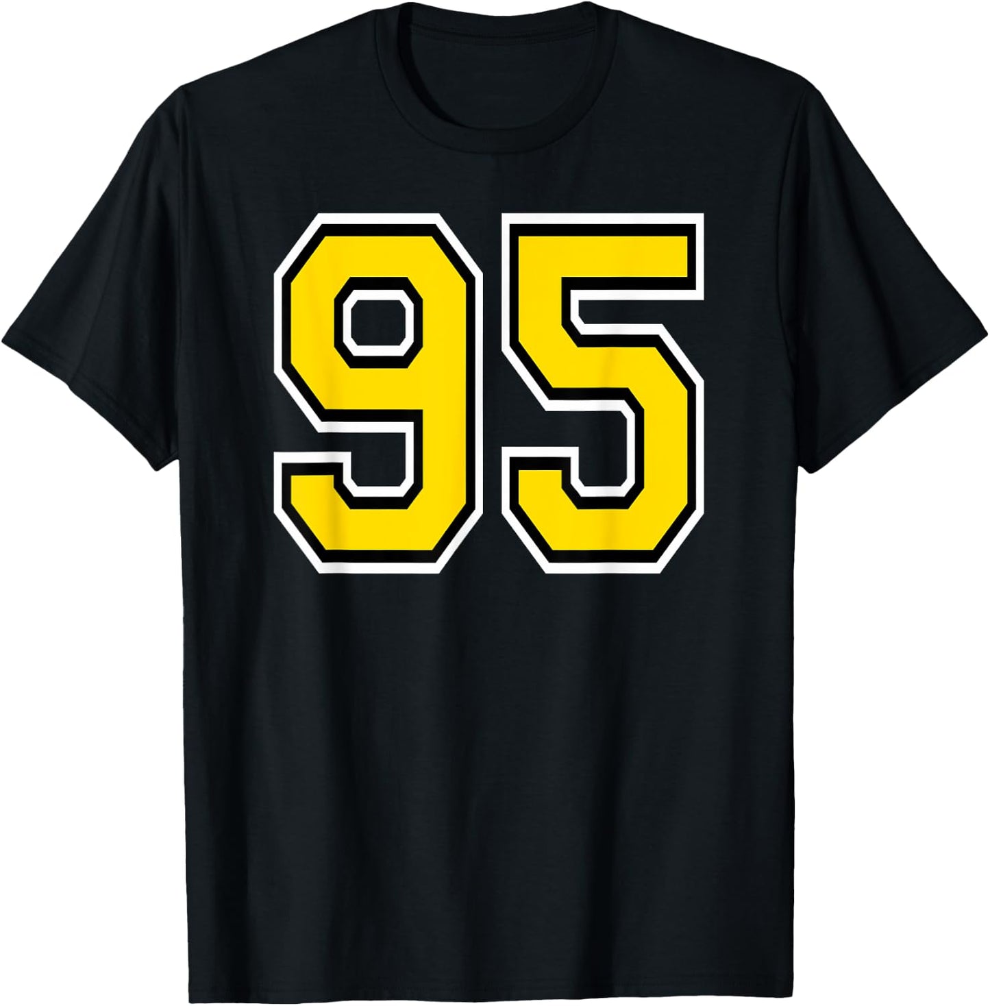 Number 95 in Yellow White Black T-Shirt - T-Shirt | Black