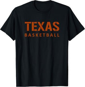 Texas Basketball Block Style T-Shirt - T-Shirt | Black