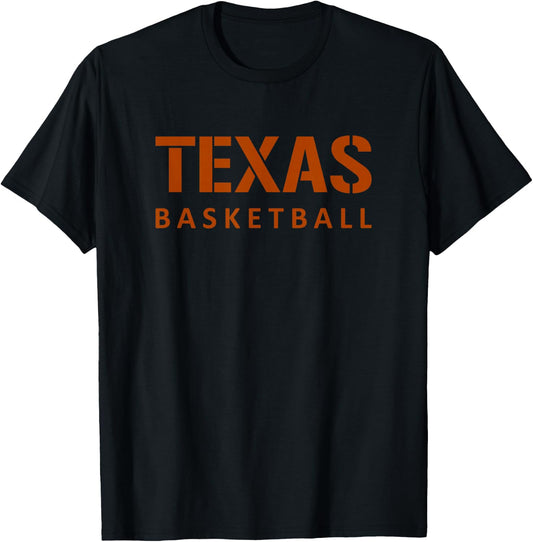 Texas Basketball Block Style T-Shirt - T-Shirt | Black