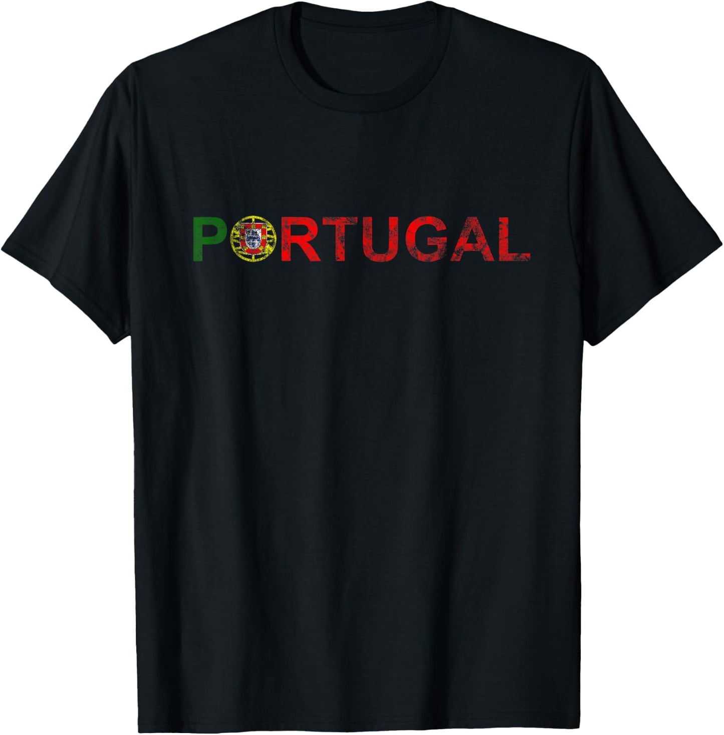 Portugal Travel Vacation Iberian Pride Portuguese Flag T-Shirt - T-Shirt | Black