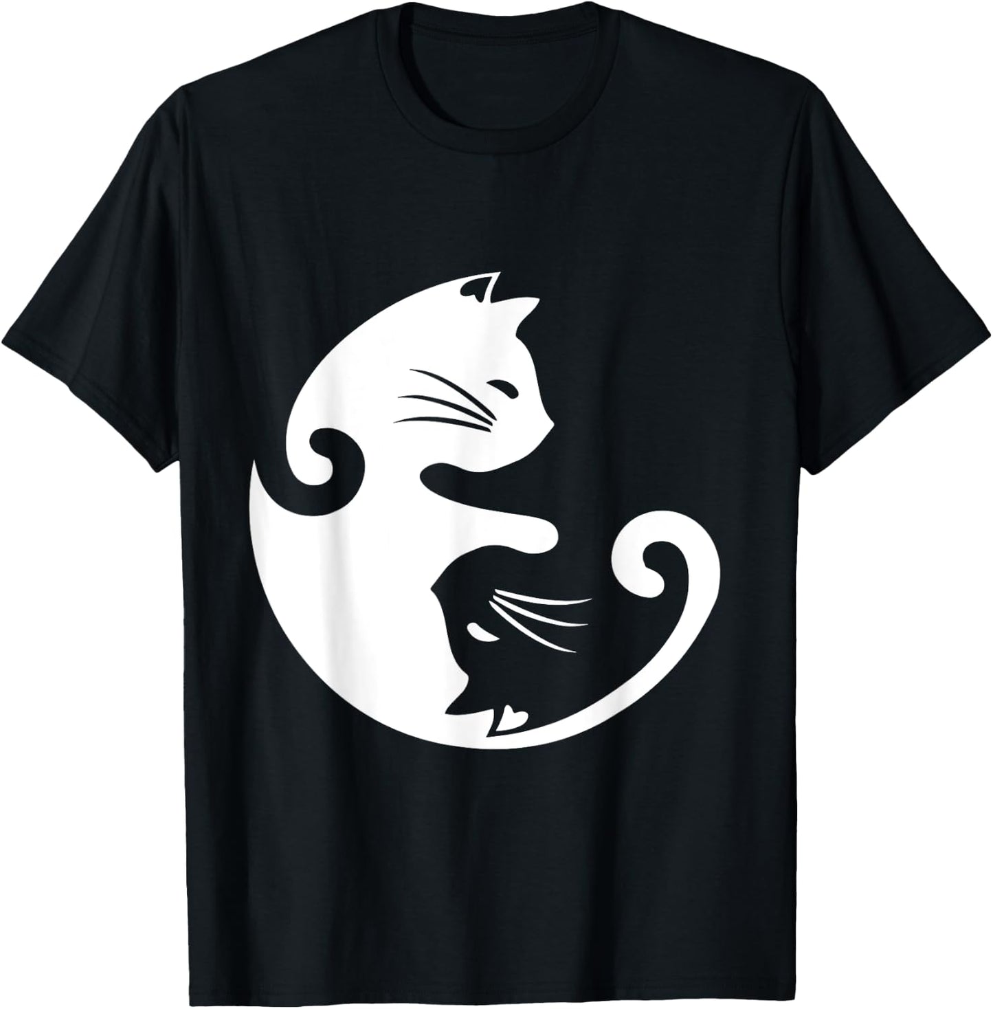 Cat Ying Yang Shirt Spirituality Meditation Yoga Gift Men Women Girls Kids T-Shirt - T-Shirt | Black