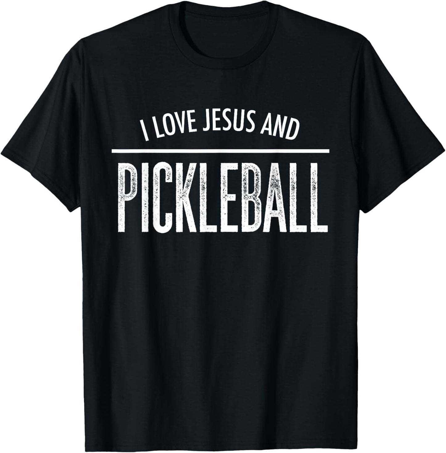 I Love Jesus and Pickleball Christian Sports T-Shirt - T-Shirt | Black