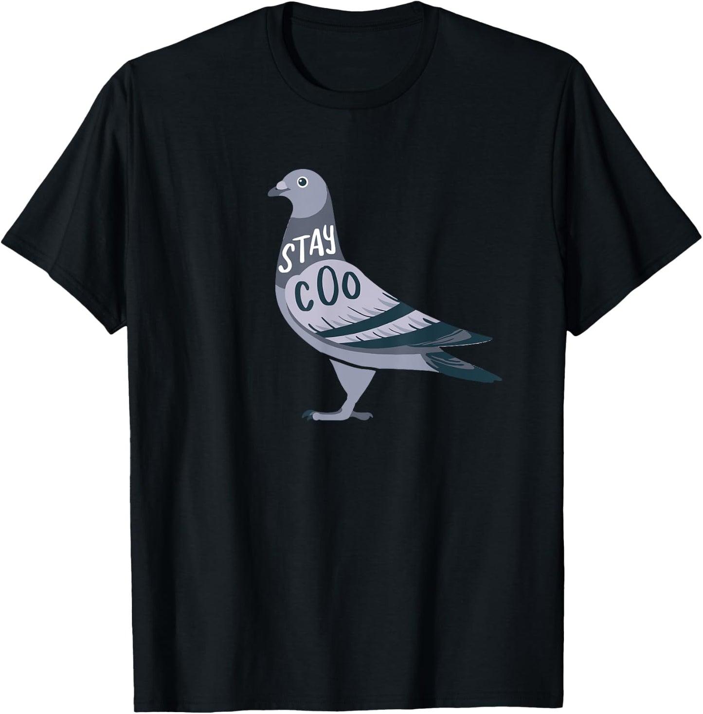 Cool Pigeon Stay Coo Columbidae Design T-Shirt - T-Shirt | Black