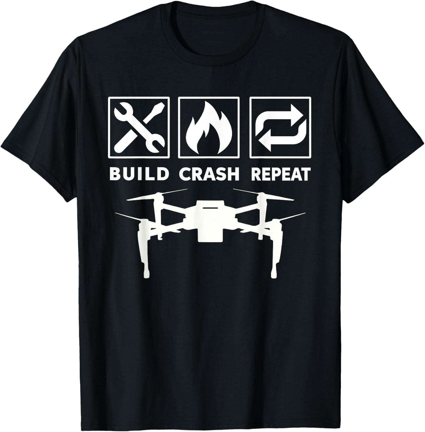 Funny Drone T Shirt Commercial or Small Drones Pilot Shirts T-Shirt - T-Shirt | Black