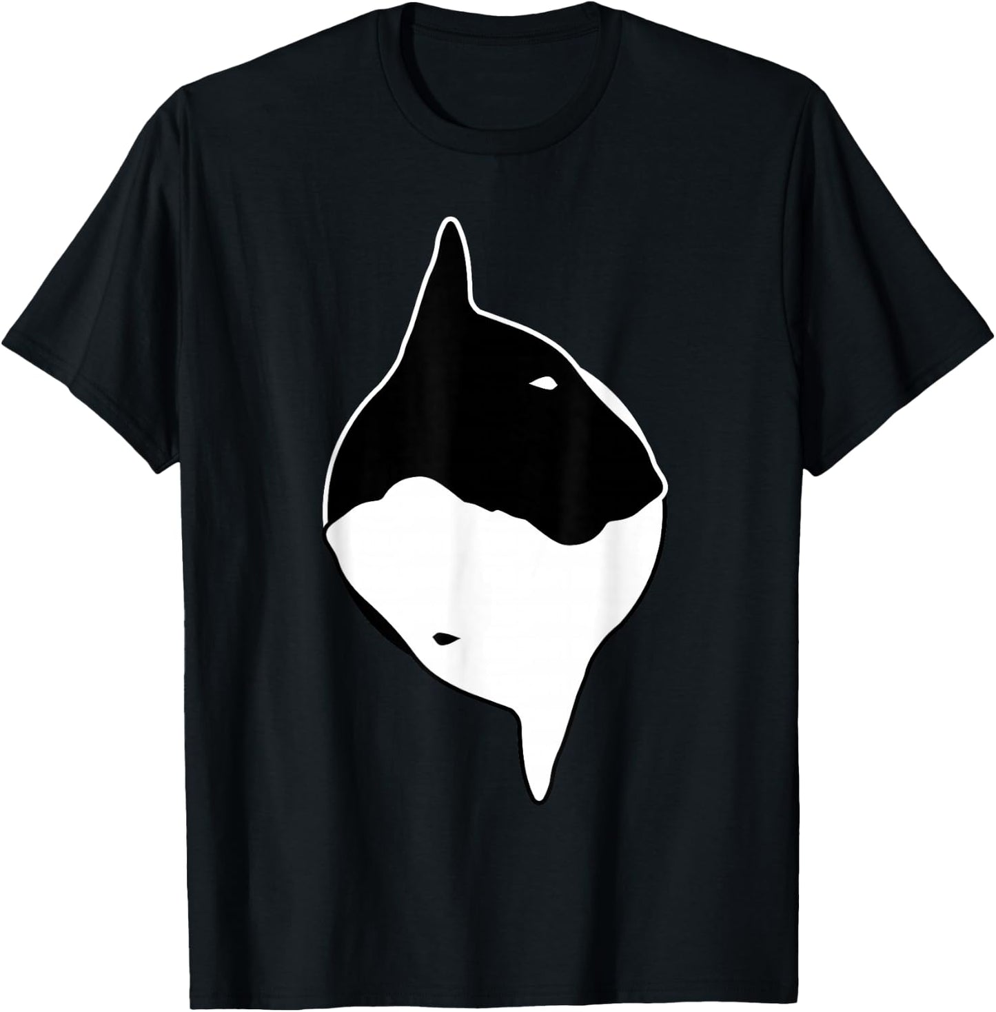 Cool Yin Yang Dog - Cute Bull Terrier T-Shirt - T-Shirt | Black