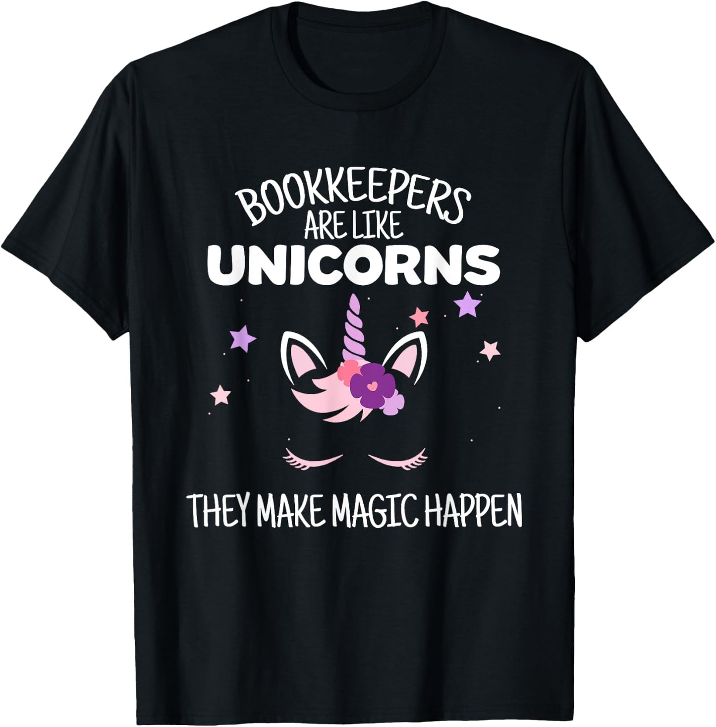 Unicorn Bookkeeper Gift, Bookkeeper T-Shirt - T-Shirt | Black