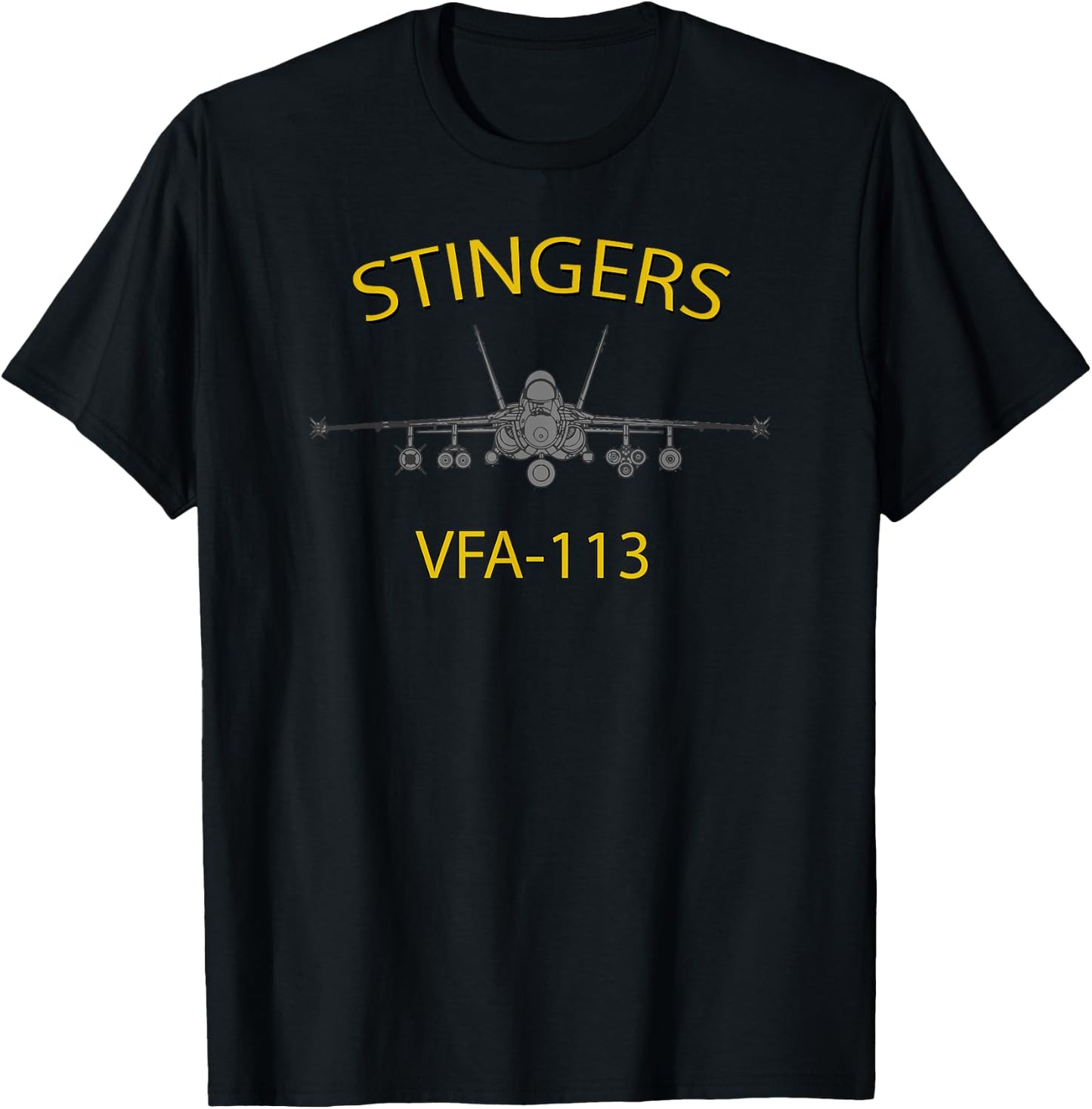 VFA-113 "Stingers" Squadron F-18 Super Hornet T-Shirt - T-Shirt | Black