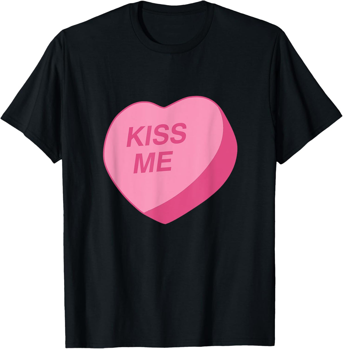 Candy Heart "Kiss Me" Valentine's Day T-Shirt - T-Shirt | Black