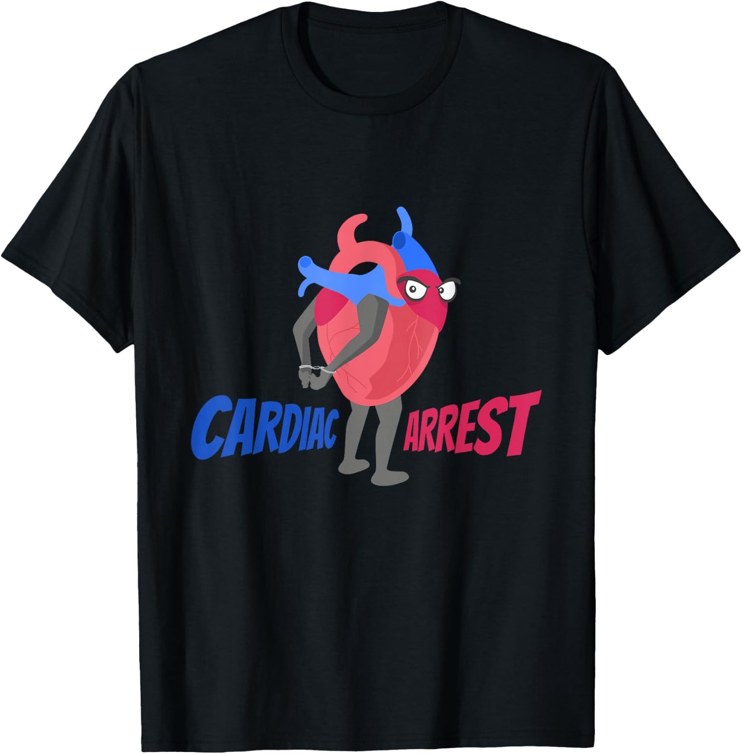 Funny Cardiac Arrest Medical Heart- Nurse Doctor Anatomy T-Shirt - T-Shirt | Black