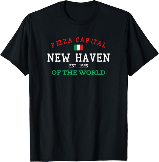 Pizza Capital of the World New Haven Connecticut T-Shirt - T-Shirt | Black