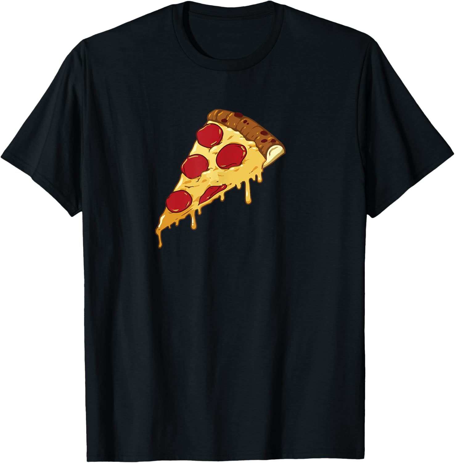 Funny Cheesy Pepperoni Pizza Slice T Shirt for Pizza Lovers T-Shirt - T-Shirt | Black