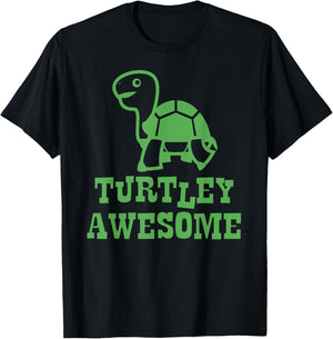 TURTLEY AWESOME Funny Turtle Lover Cute Tween Boy Girl Kids T-Shirt - T-Shirt | Black
