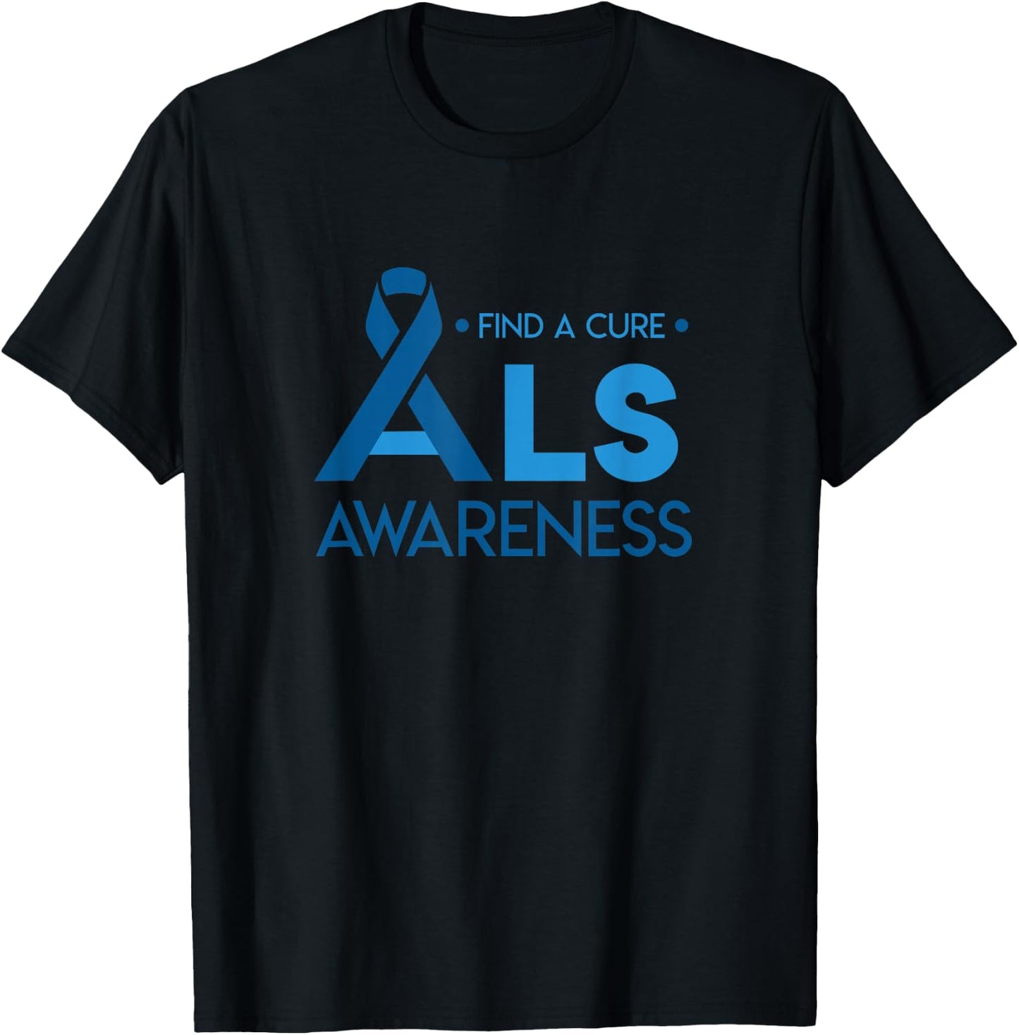 for ALS Awareness in May Blue Ribbon Shirt T-Shirt - T-Shirt | Black