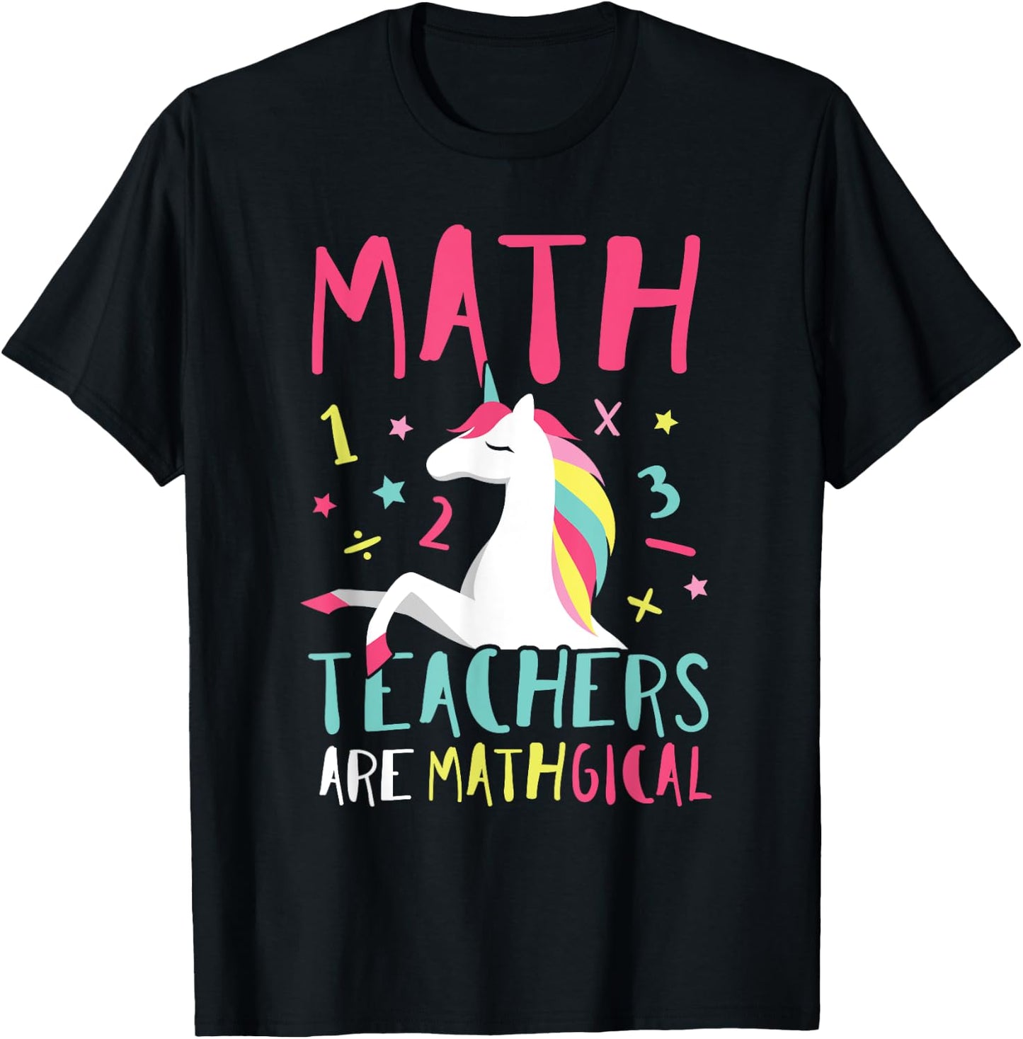 Unicorn Funny Math Teacher Top Women Girls Kids T-Shirt - T-Shirt | Black